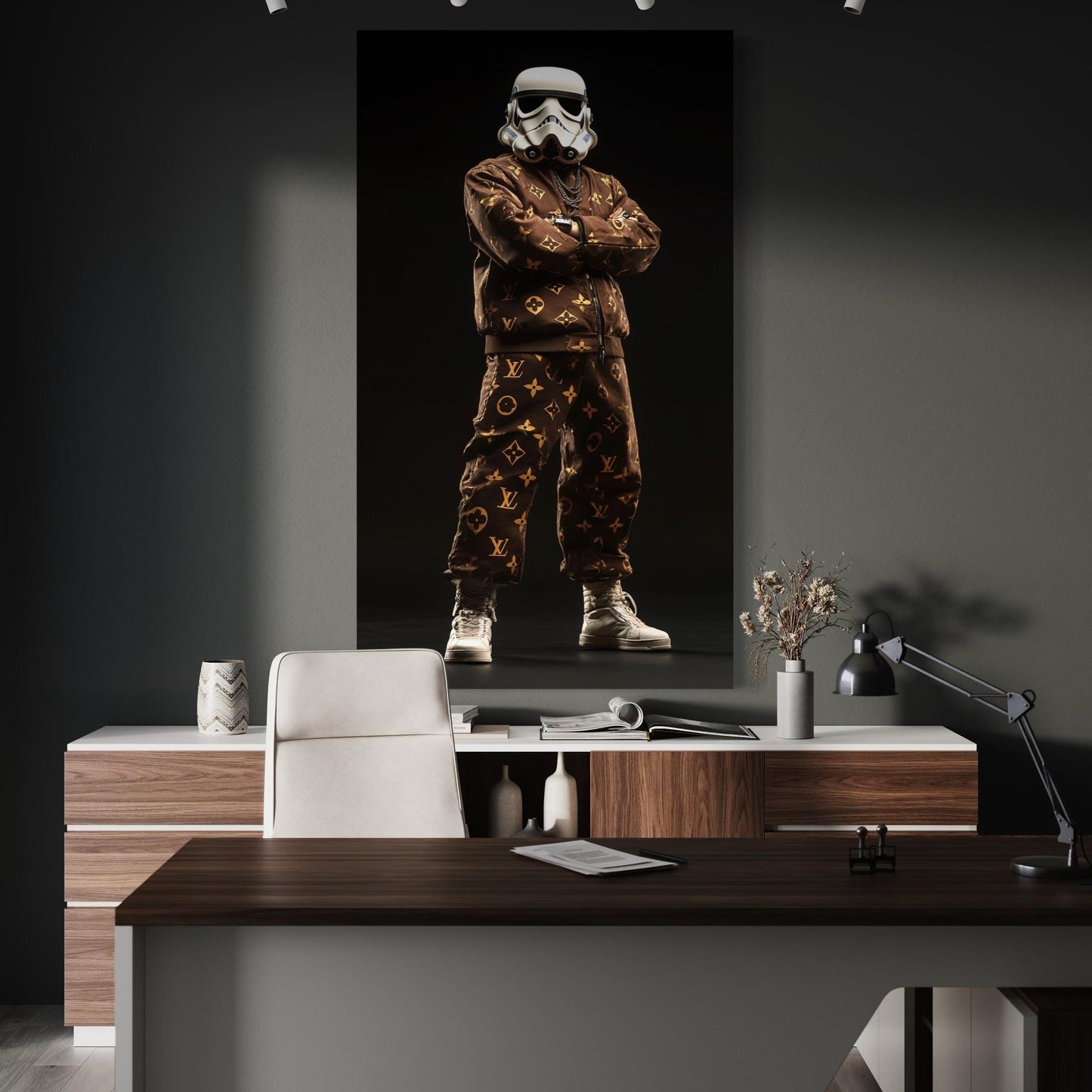 Stormtrooper Canvas Art - Sci-Fi Hip Hop Canvas Print, Luxury Streetwear Wall Art, Man Cave Decor, Modern Pop Culture Artwork, Gift for Him