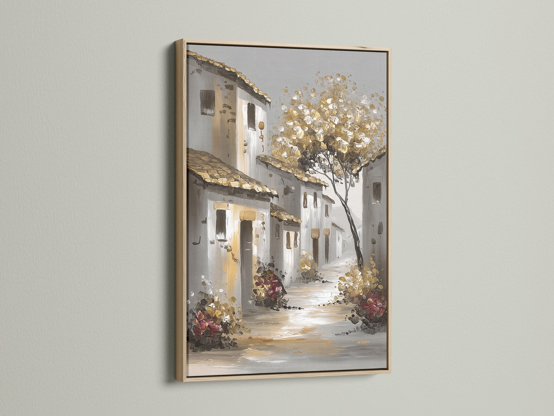 Artwork with an oak frame adds warmth and natural beauty. The oak frame enhances the artwork. The oak frame provides a classic and timeless look. Perfect for various art styles. The oak frame is a great choice.