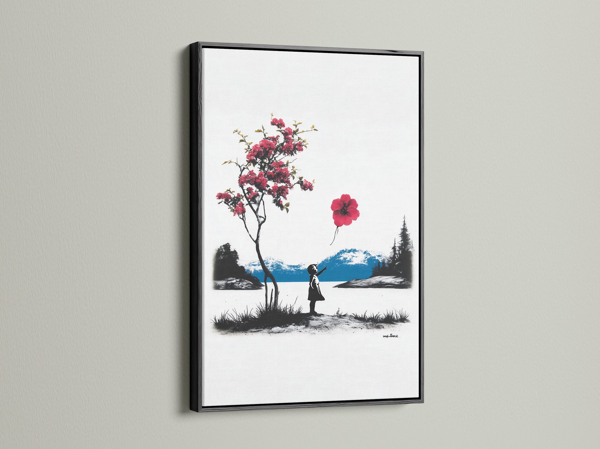 Artwork displayed in a sleek black frame. A black frame adds sophistication to any piece. It creates a bold visual impact. This is perfect for modern and classic art. Black frames offer a timeless elegance. Elevate your art.