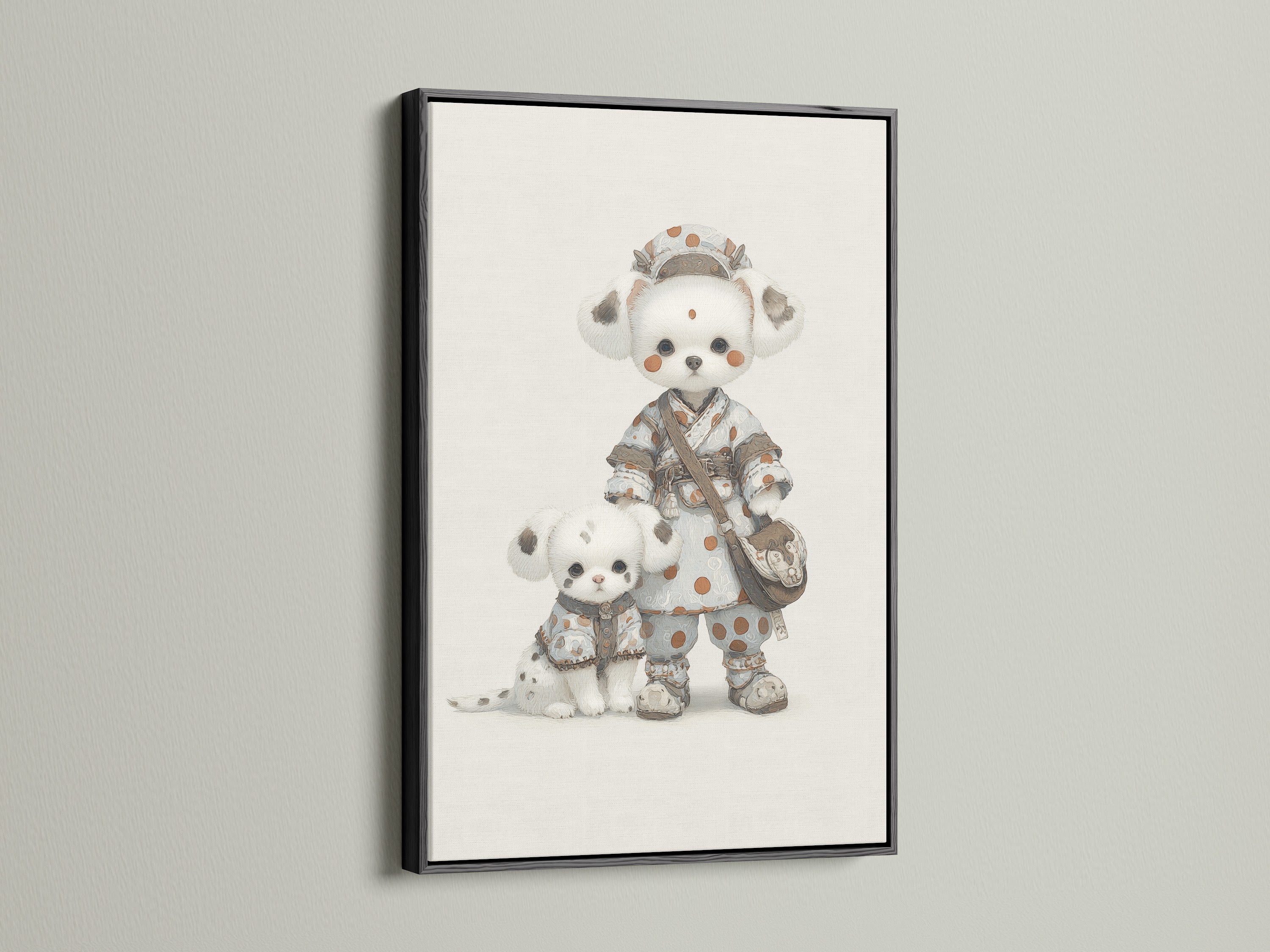 Charming Panda art print in a black frame. This kawaii animal wall art is perfect for a nursery. The black frame makes the cute animal print pop. A stylish addition to your baby room decor. This framed artwork complements any interior.