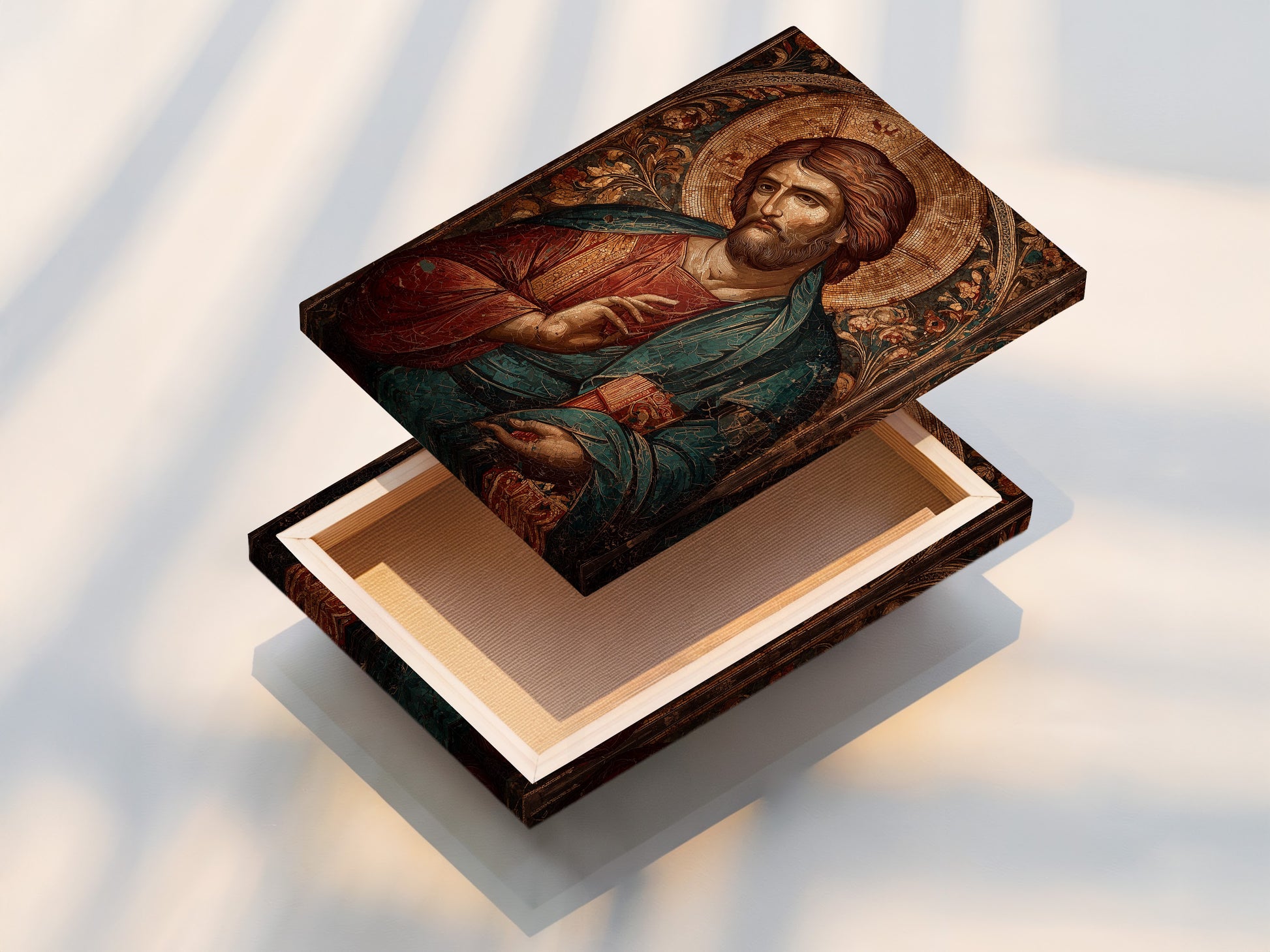 A stretched canvas print is displayed. The canvas print is stretched for a gallery-ready look. The texture of the canvas enhances the artwork. Get your art printed on a high-quality stretched canvas. It is ready to hang and enjoy.