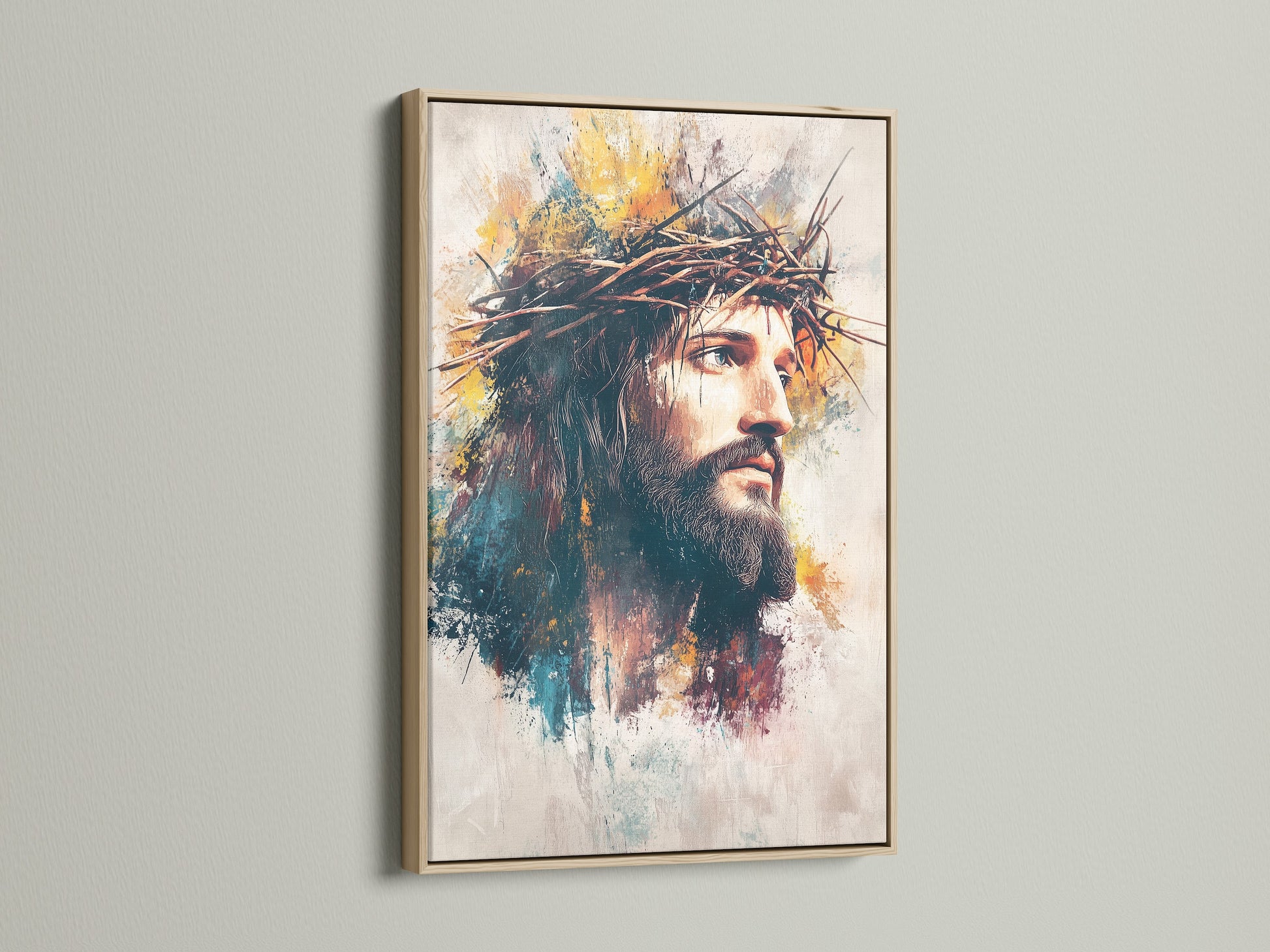 This is an oak frame showcasing a serene visual. The oak frame enhances the artwork. The natural wood grain adds warmth. Perfect for any room seeking a touch of nature. View our oak framed art now.