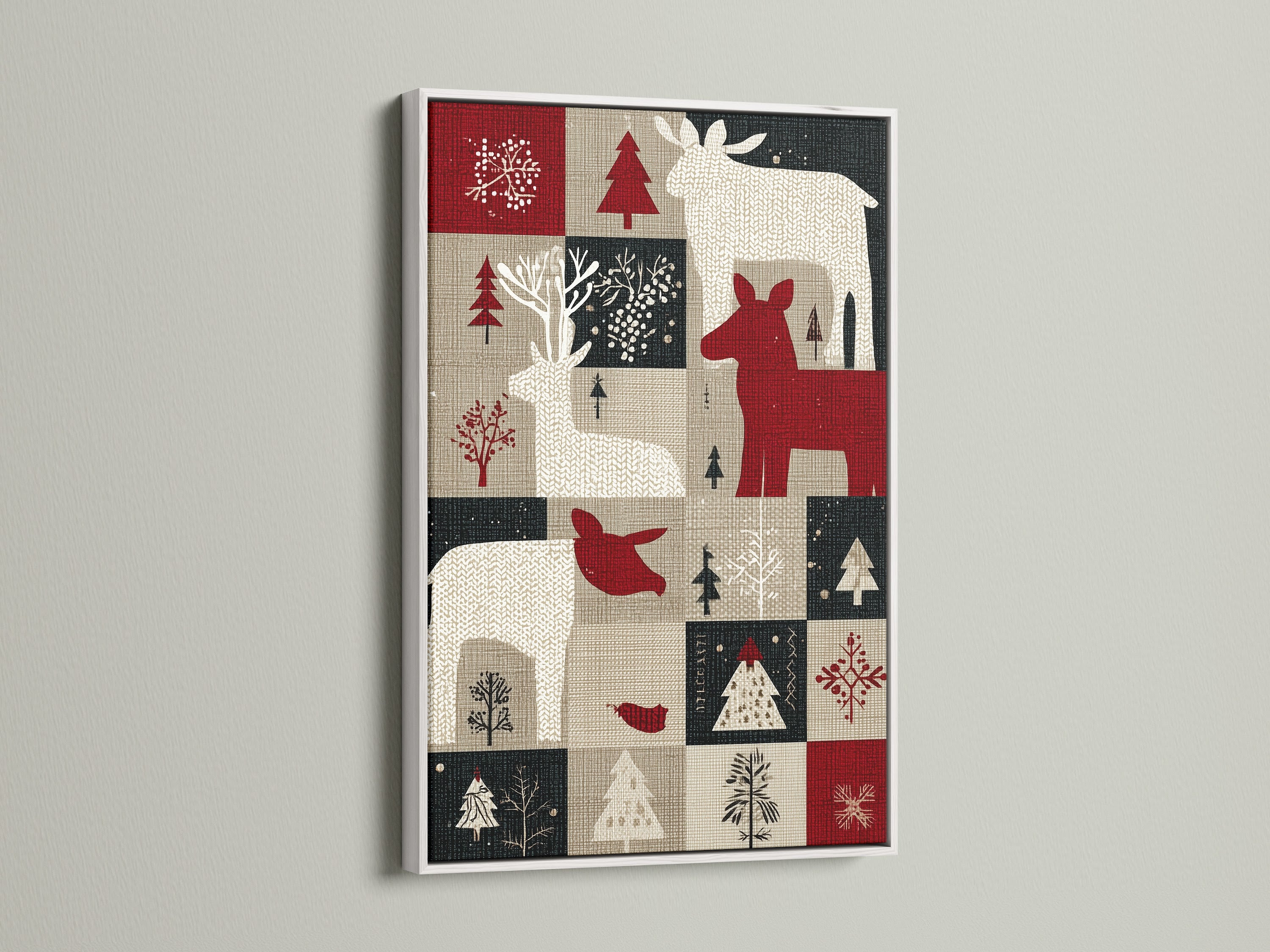 The artwork is elegantly presented in a white frame. The white frame offers a clean and modern aesthetic.  It complements the artwork without overpowering it. This is ideal for contemporary spaces and minimalist artwork.