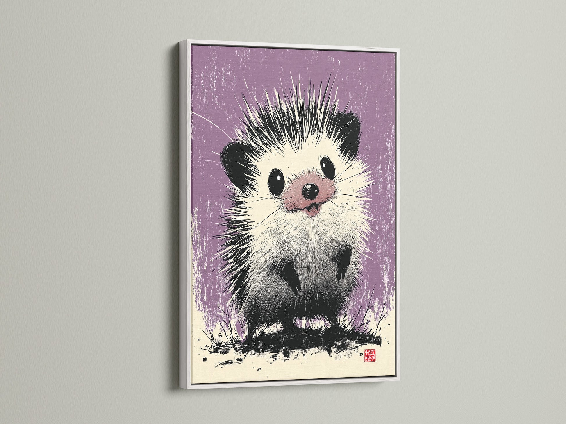 A white frame accentuates a vibrant artwork. The clean white finish offers a modern touch. See how a white frame makes colors pop. Ideal for contemporary homes seeking stylish art solutions.