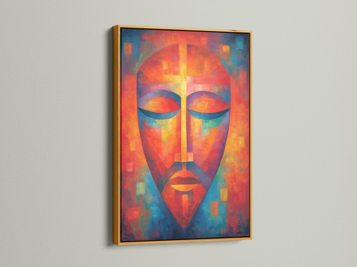 Artwork elegantly displayed in a gold frame. The gold frame brings a touch of luxury. It complements vibrant and rich colors. This frame adds a classic and refined look. Elevate your artwork with this option.