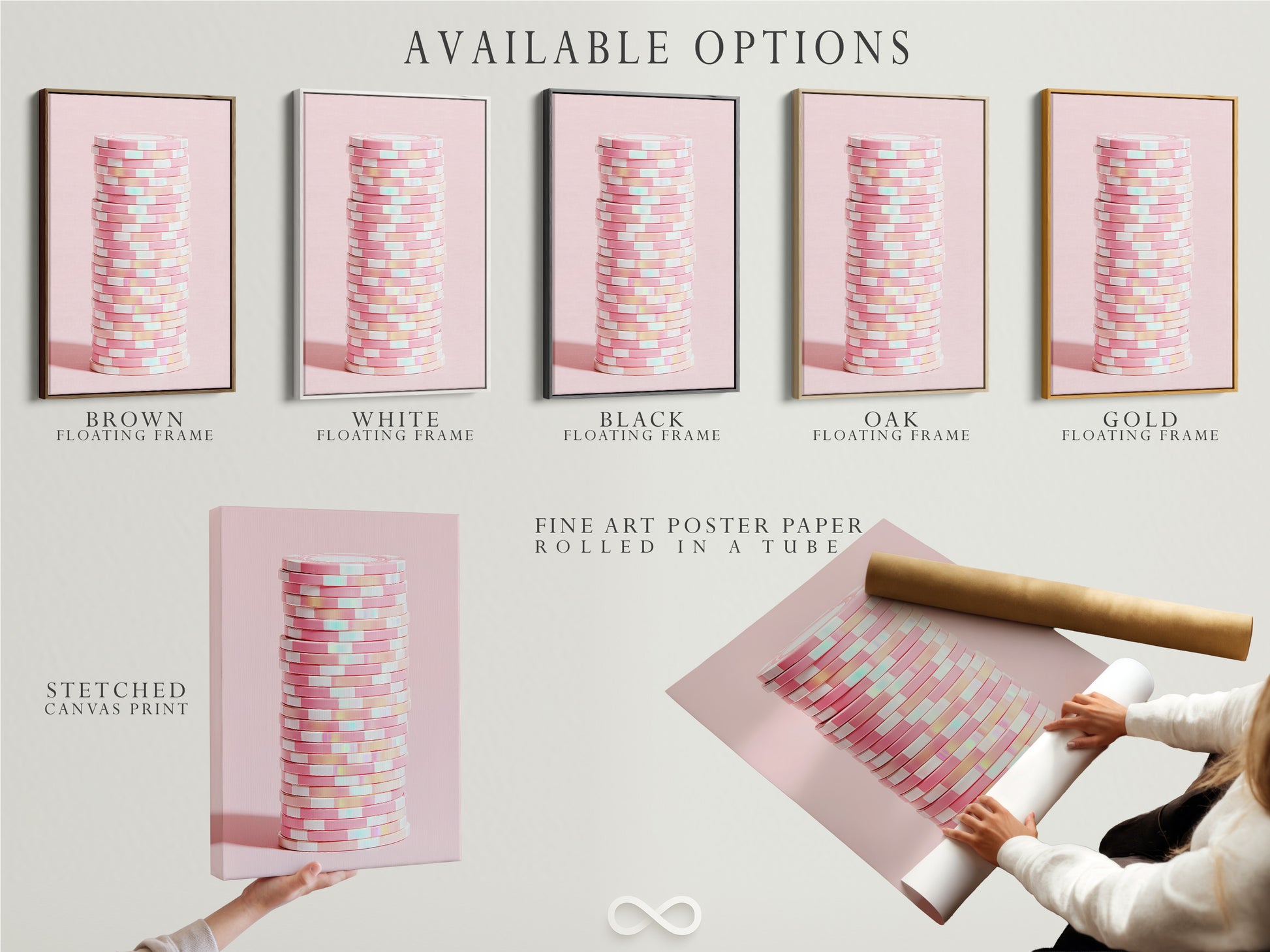 Available options for abstract geometric artwork. Choose from stretched canvas prints fine art poster paper or floating frames. Perfect pink pastel wall art for modern minimalist decor. Enhance your space with contemporary art.