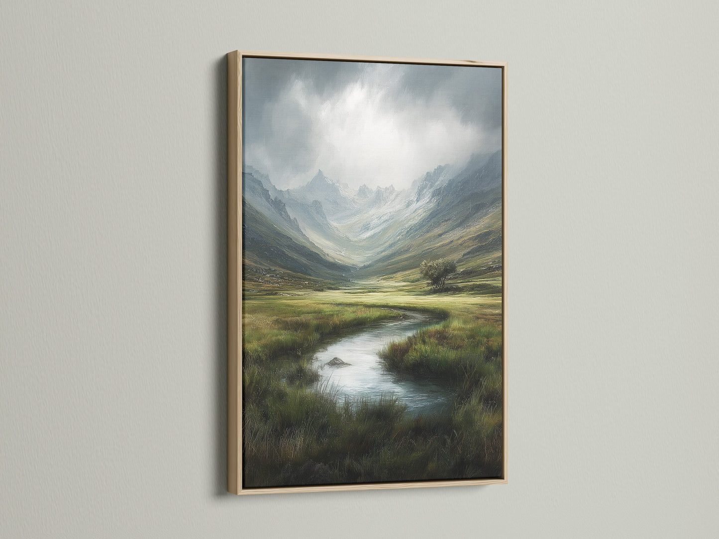 Artwork featuring an oak frame. The oak frame offers a natural and classic look. This frame enhances the artwork with its warm tones. Ideal for artwork aiming for a rustic or traditional feel. The oak frame provides a timeless quality to any piece.