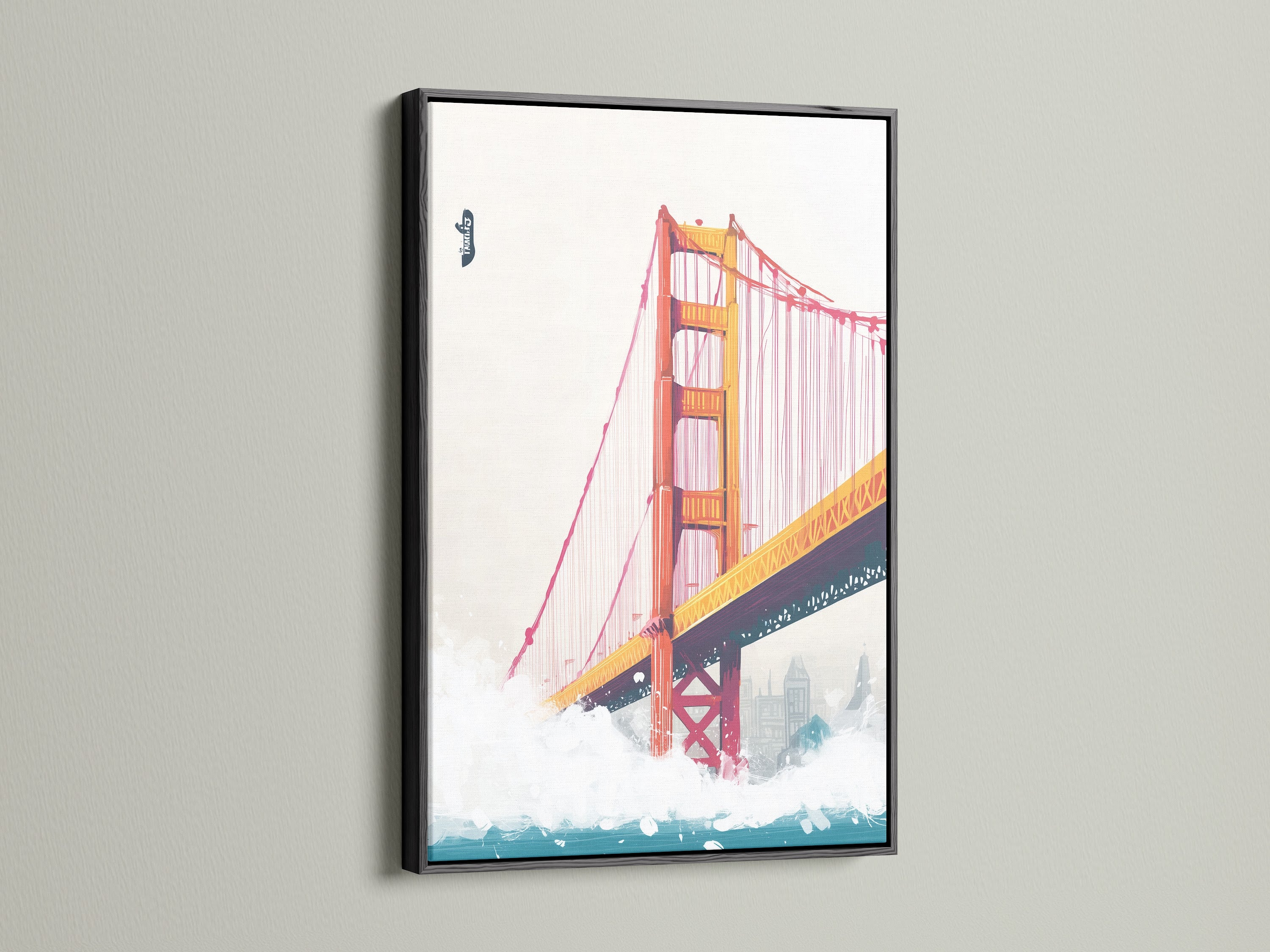 A sleek black frame offers a classic and sophisticated look. The strong lines of the frame make your San Francisco wall art pop. This timeless frame enhances the contrast and depth of the City Landmark artwork.
