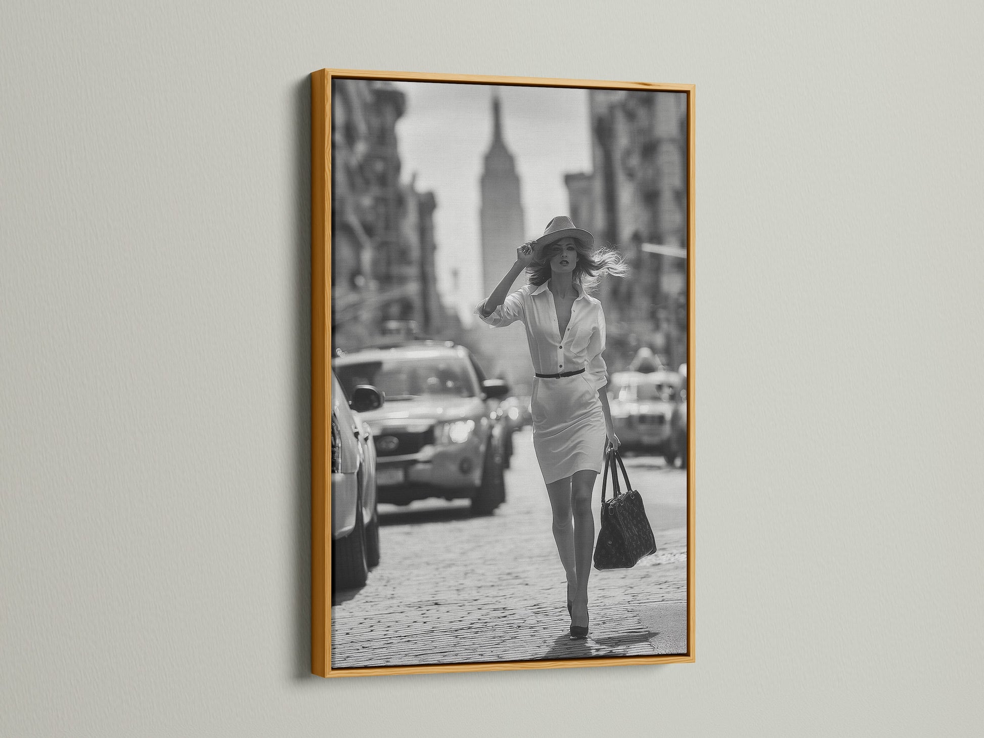 Bring a luxurious feel with our gold frame. This frame presents a black and white photograph with a touch of glamour. Gold frames add a rich and opulent accent to your space. Discover how our gold frames can transform your art.
