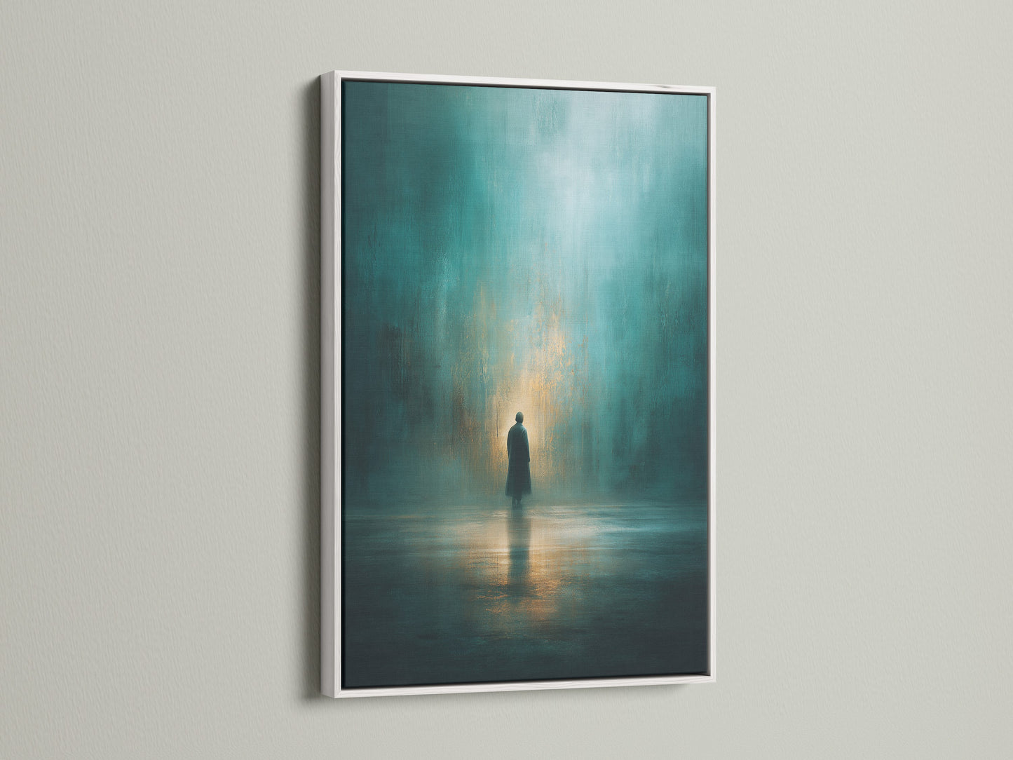 A striking white frame surrounds a captivating art piece. The white frame offers a clean modern look. It allows the artwork to stand out. Discover how framed art can transform your home decor. View now