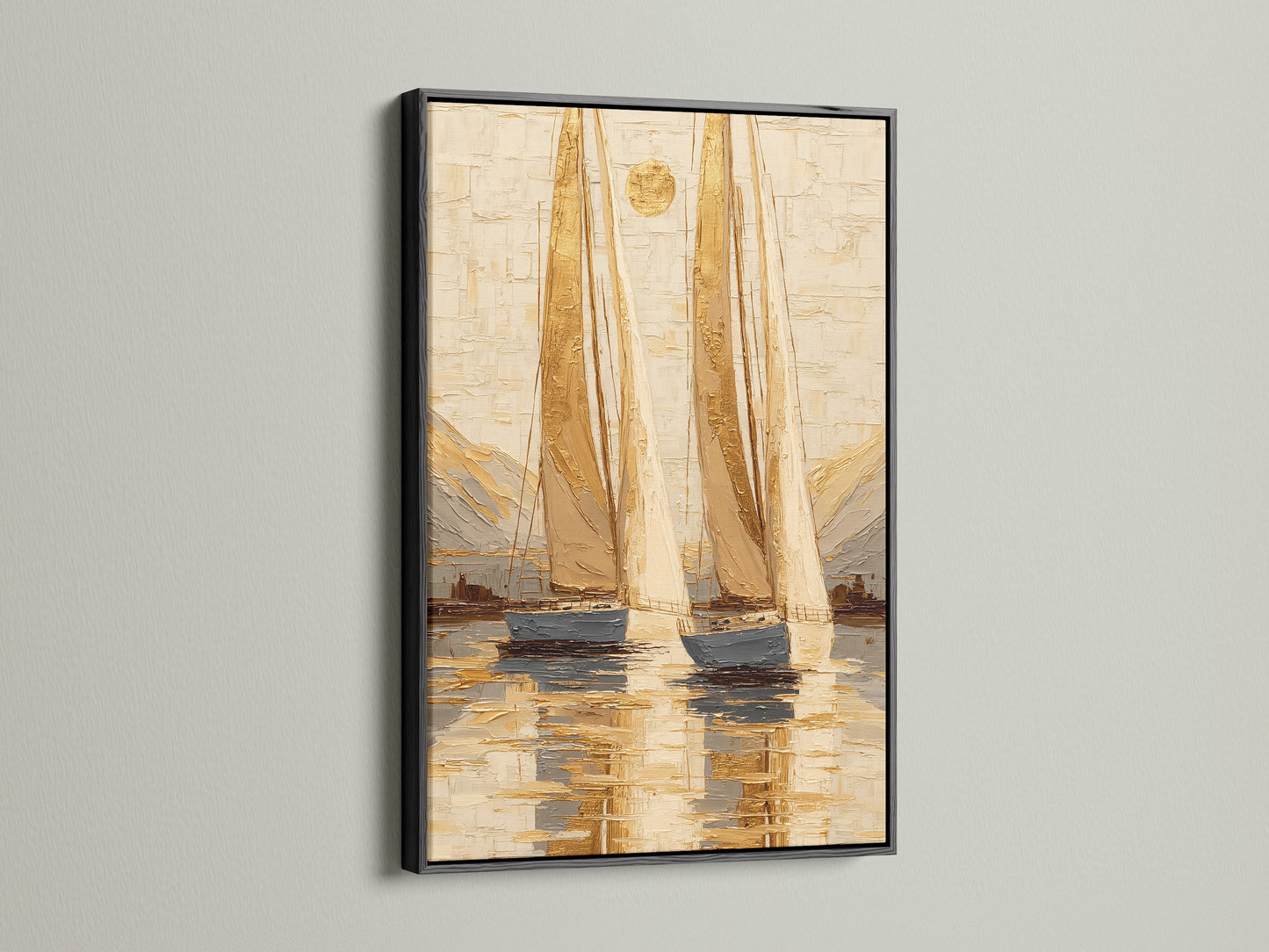 Sailboat Sunset Painting - Nautical Wall Art, Ocean Seascape Canvas Print, Coastal Home Decor, Maritime Art, Boat Artwork