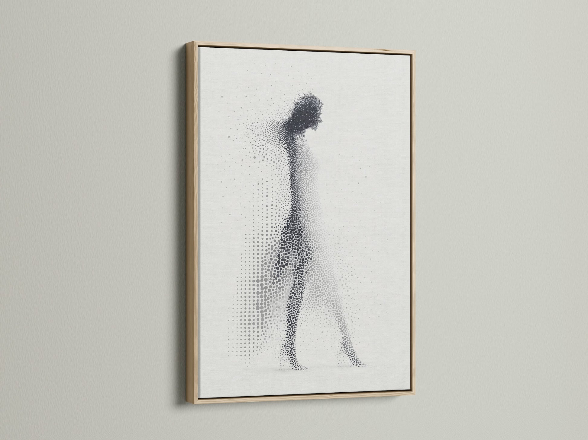 This is an oak frame displaying beautiful art. The art is framed. The oak frame adds warmth. The frame enhances the artwork. It complements any room's decor. It is a timeless choice for displaying art.