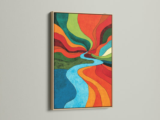 Artwork displayed in an oak frame. The oak frame enhances the artwork's natural beauty. Oak frames offer a classic and timeless look. Perfect for adding warmth to your space with framed art.