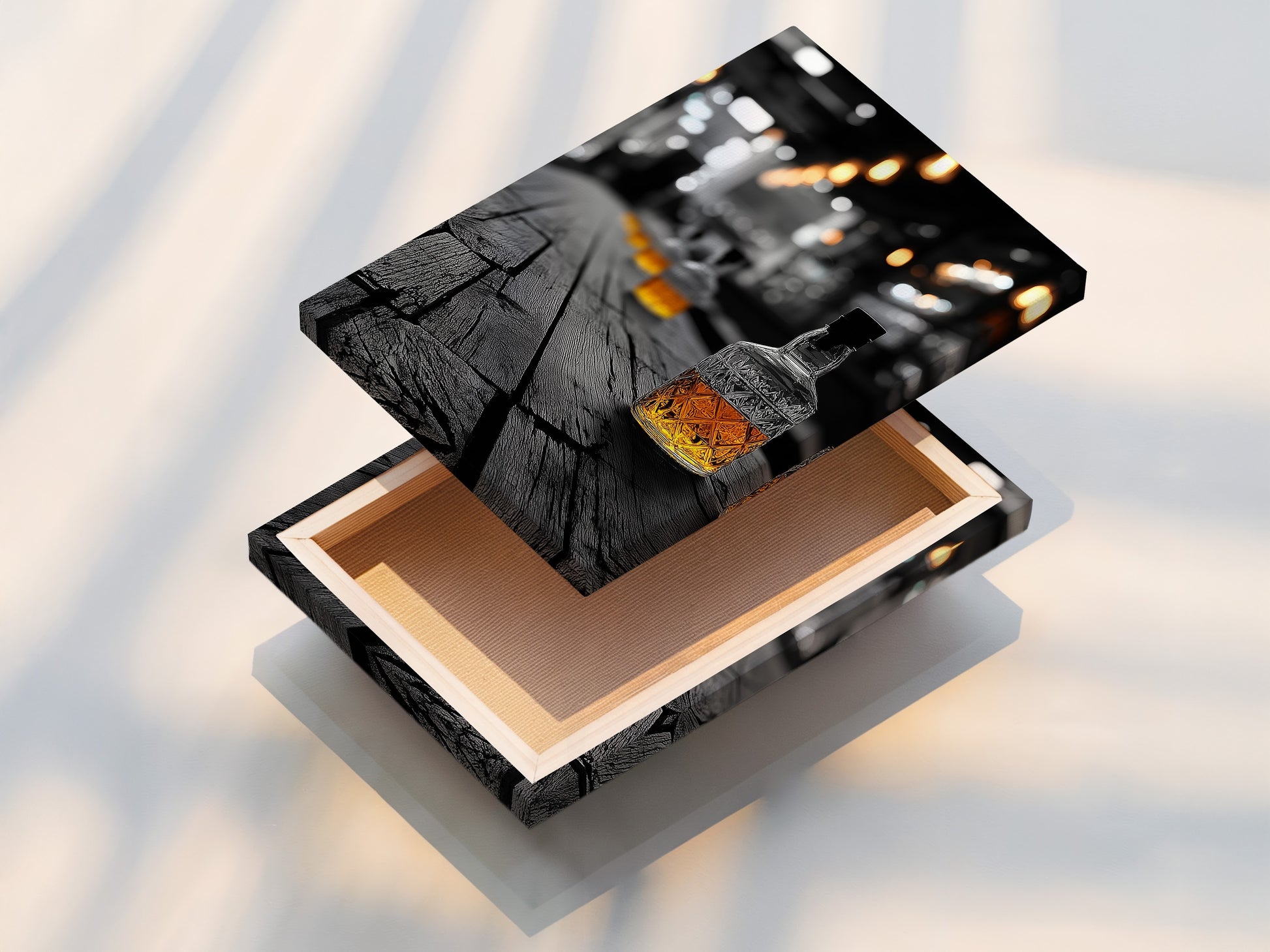 A stretched canvas print of whiskey bar artwork. This bourbon glass wall art is perfect for any home. The vintage distillery canvas print adds a touch of rustic charm. Ideal for man cave decor and home office wall decor. Explore our canvas print options.