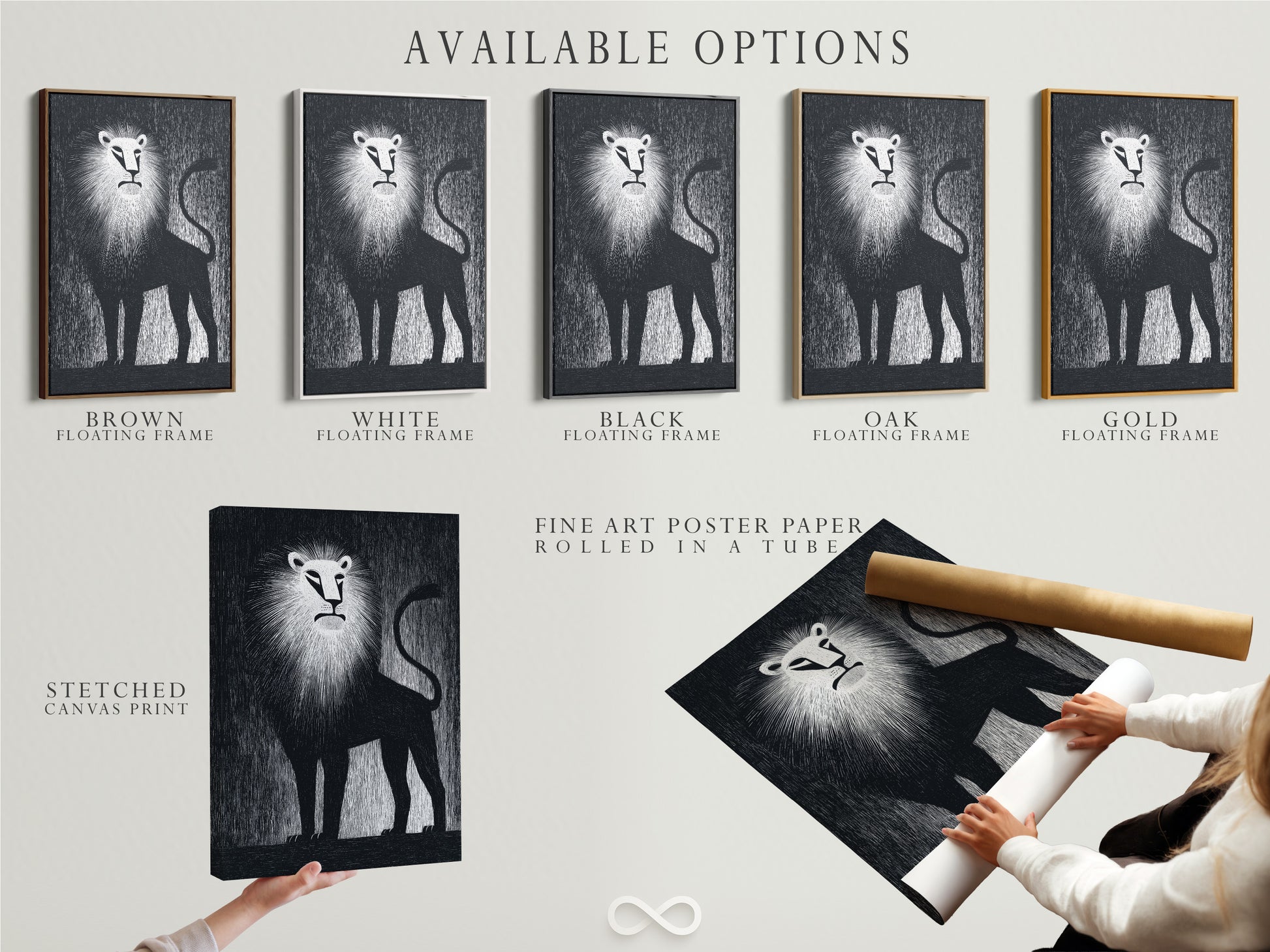 Various options are available: stretched canvas print fine art poster paper and floating frame. Choose the perfect format to showcase your favorite artwork. Personalize your art to match your style. Create a unique display.
