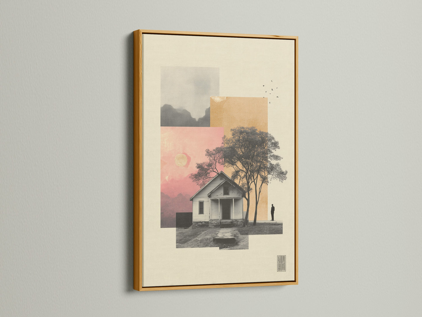 Artwork displayed in a gold frame. The gold frame adds a luxurious touch. This frame style enhances the artwork's elegance. It brings sophistication to the room. The gold finish catches the eye. It makes the artwork truly shine.