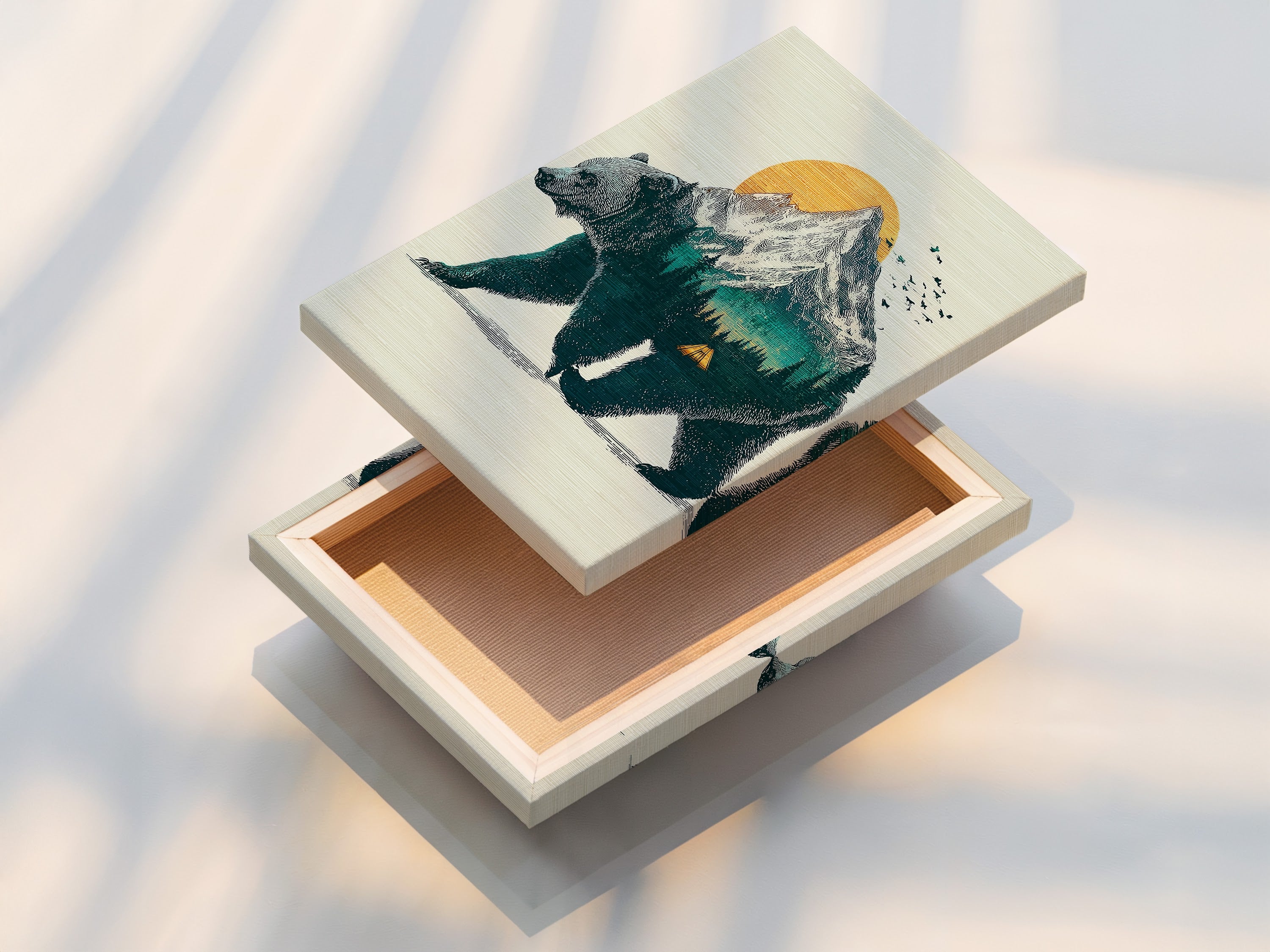 This is a stretched canvas print ready to hang. The canvas is stretched perfectly. It provides a gallery-quality look. Experience the beauty of stretched canvas prints now