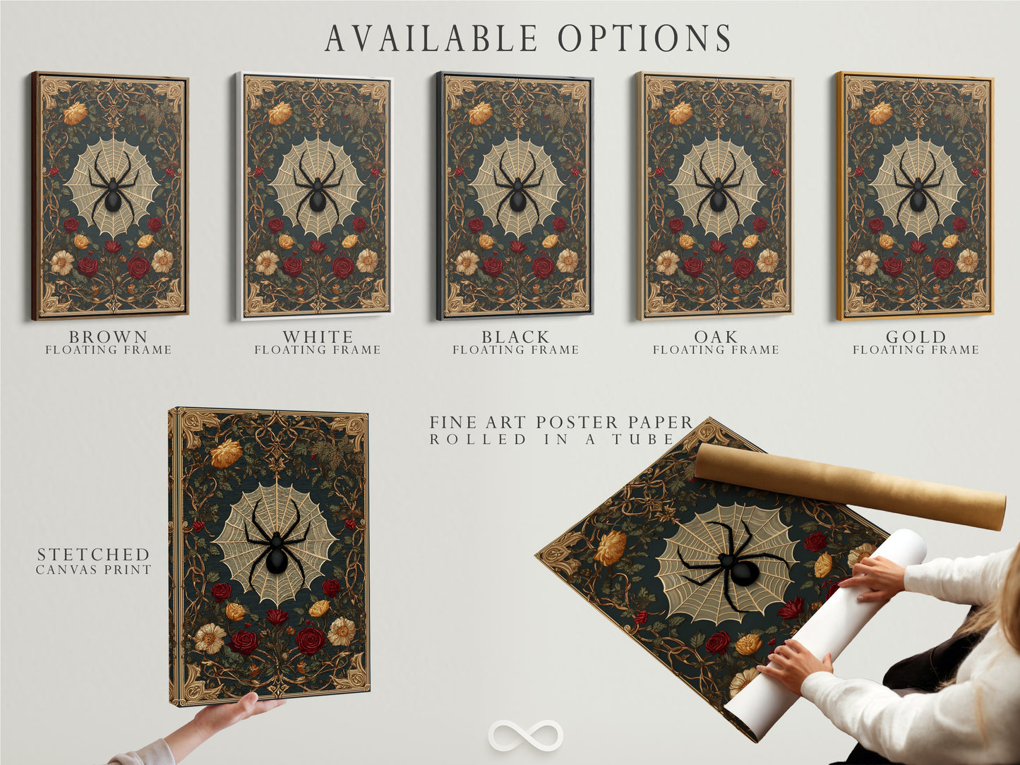 Available options for art prints. Choose between a stretched canvas print. Consider fine art poster paper. Or opt for a floating frame. Each option enhances the artwork. Customize your art to fit your style.