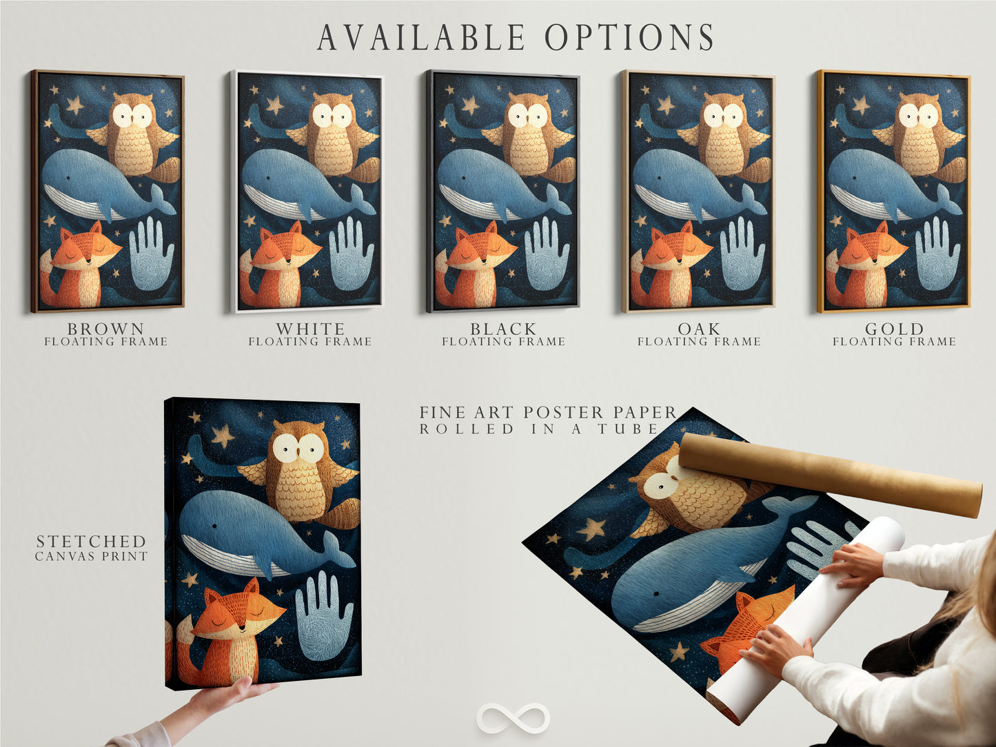 Available options are showcased including a stretched canvas print fine art poster paper and a floating frame. Choose the perfect format to match your style and decor preferences. Our diverse options allow you to customize your artwork. Creating a unique and personalized display that reflects your taste.