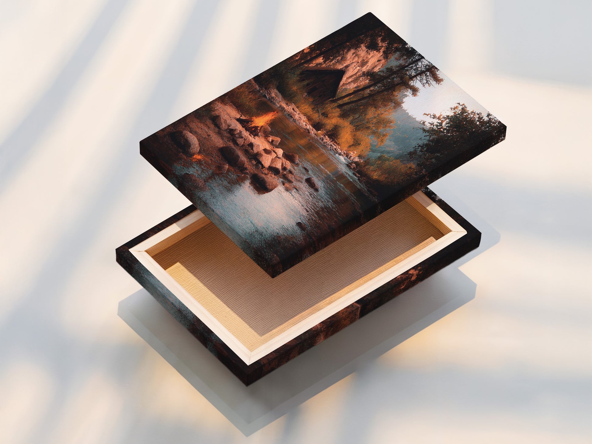 This is a stretched canvas print. The canvas texture enhances the artwork's visual appeal. The print is stretched perfectly. It is ready to hang and enjoy. The stretched canvas provides a gallery-quality look. The canvas looks elegant.