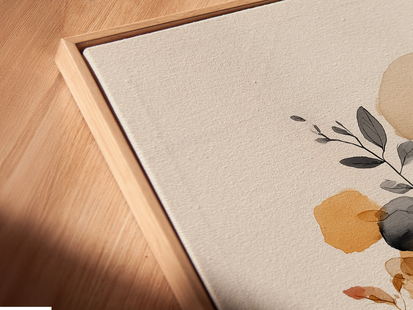 Abstract Botanical Art Print - Minimalist Woman Silhouette, Neutral Tones Wall Decor, Modern Nature Artwork, Boho Home Decor