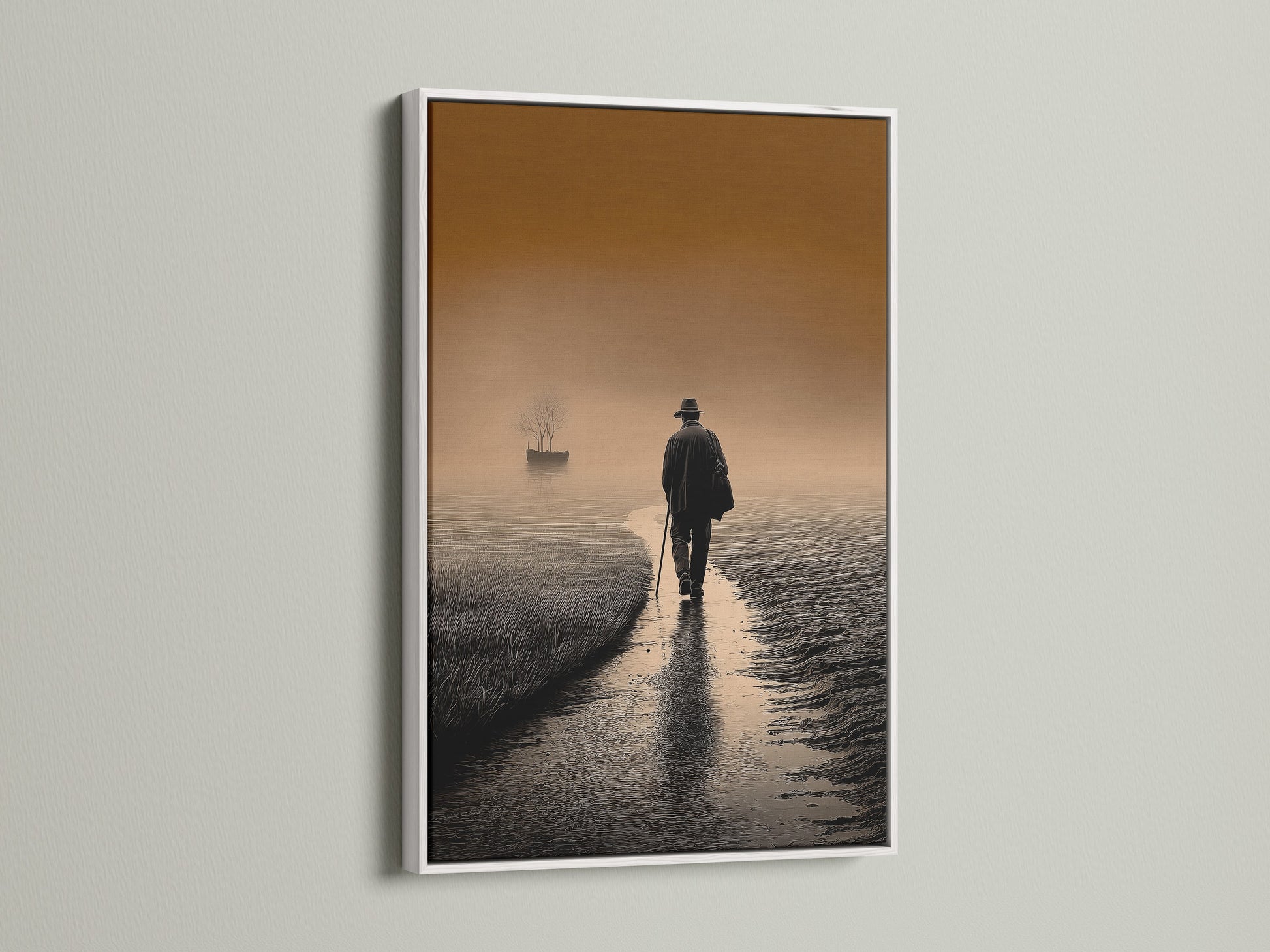 Artwork displayed in a clean white frame. The bright white frame creates a modern and minimalist feel. It allows the artwork to stand out. Ideal for contemporary spaces. Explore the simplicity of white frames. They offer a fresh and versatile option.