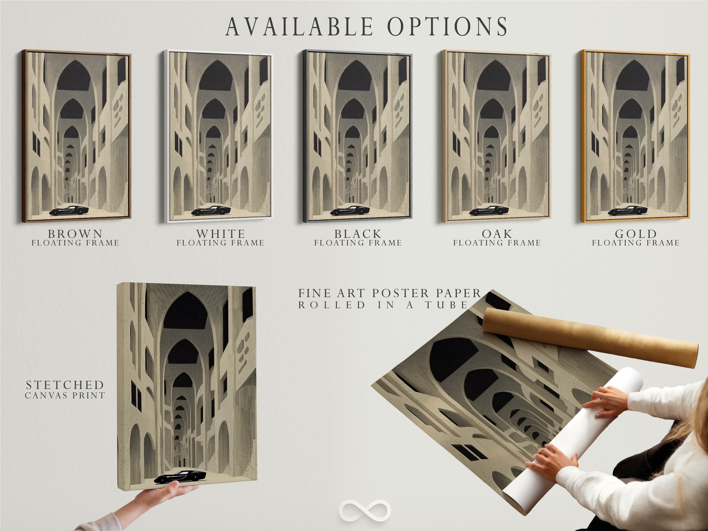 Discover available options for your gothic cathedral art. Choose from stretched canvas prints fine art poster paper or a floating frame. Customize your vintage architecture wall art to fit your style. Elevate your medieval church canvas with these options.