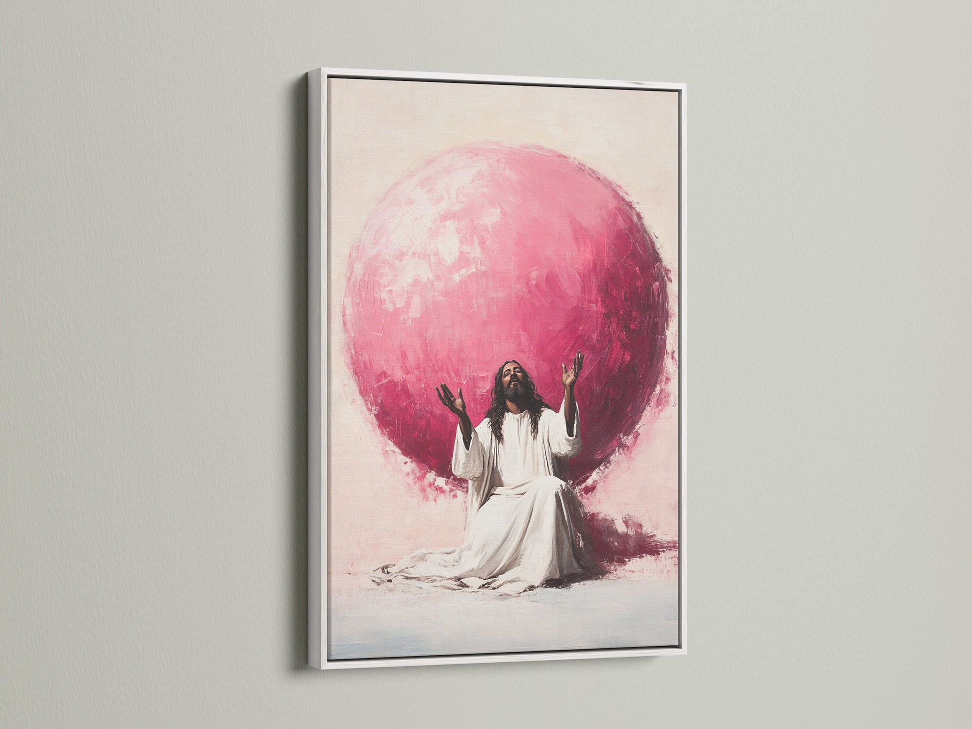 This is a white frame. A clean and modern option. The white frame offers a fresh and contemporary feel. Ideal for minimalist interiors. Showcase your artwork with our stylish white frames.