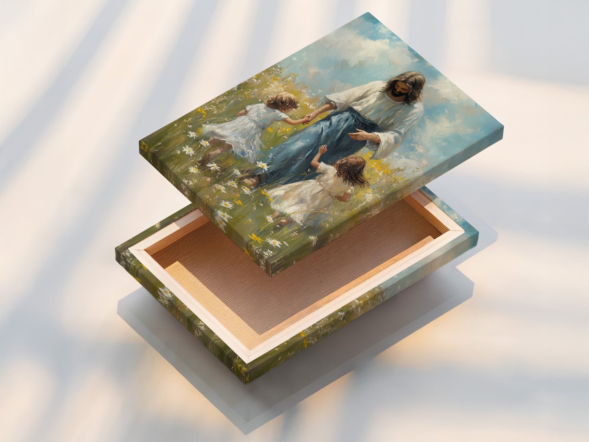 A stretched canvas print is displayed. The canvas texture adds depth. It enhances the artwork's visual appeal. The print is gallery-wrapped. It is ready to hang. It will bring beauty into your home.