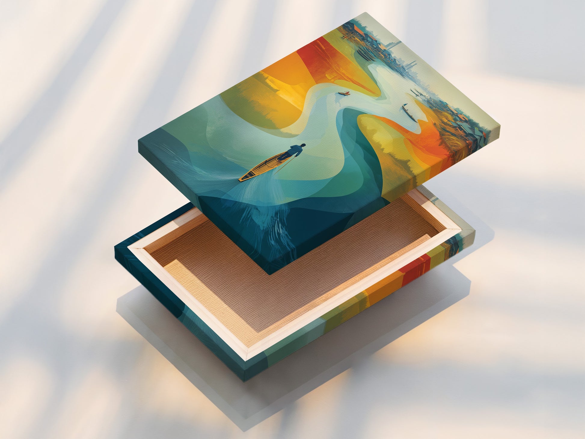 This is a stretched canvas print. The canvas is tightly stretched. It is ready to hang. This provides a gallery-quality look. The artwork is vibrant and durable. Enhance your home with canvas art.