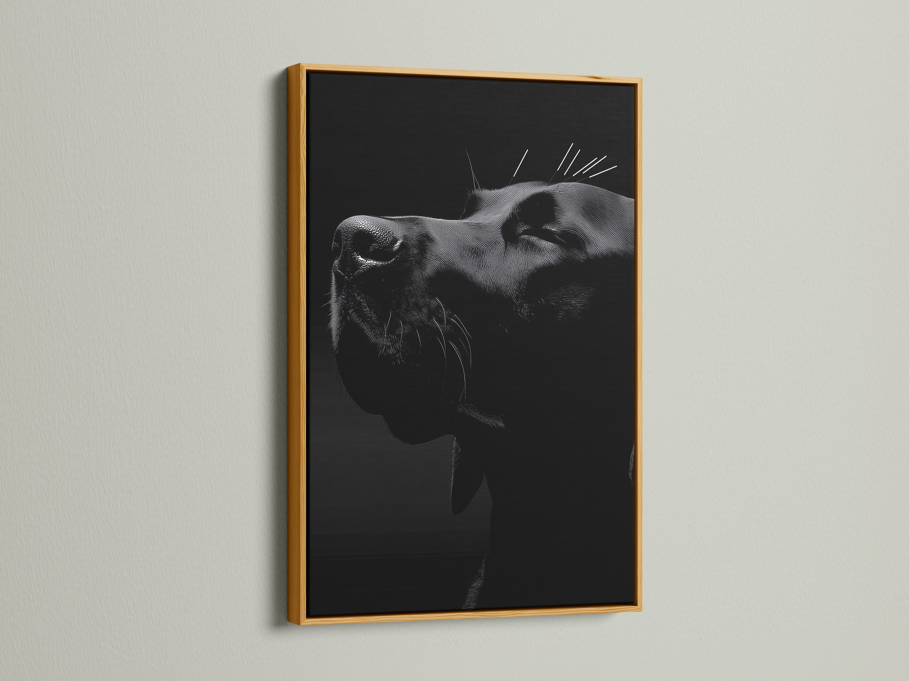 A cow portrait is presented in a luxurious gold frame. This farm animal print brings sophistication to your walls. Ideal for veterinary professionals and modern farm art enthusiasts. Transform your space with this unique artwork.