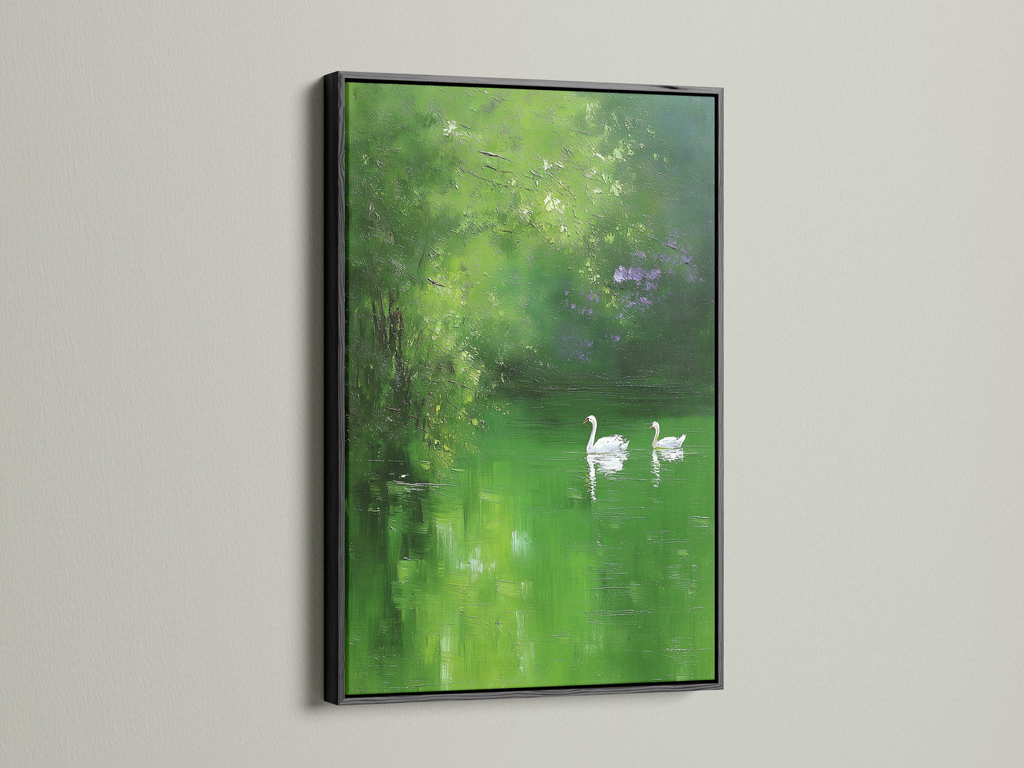 Artwork displayed in a sleek black frame on a white wall. The black frame provides a bold and sophisticated touch. Make a statement with our black-framed art. Perfect for contemporary spaces. Discover the elegance of black frames for your favorite prints.