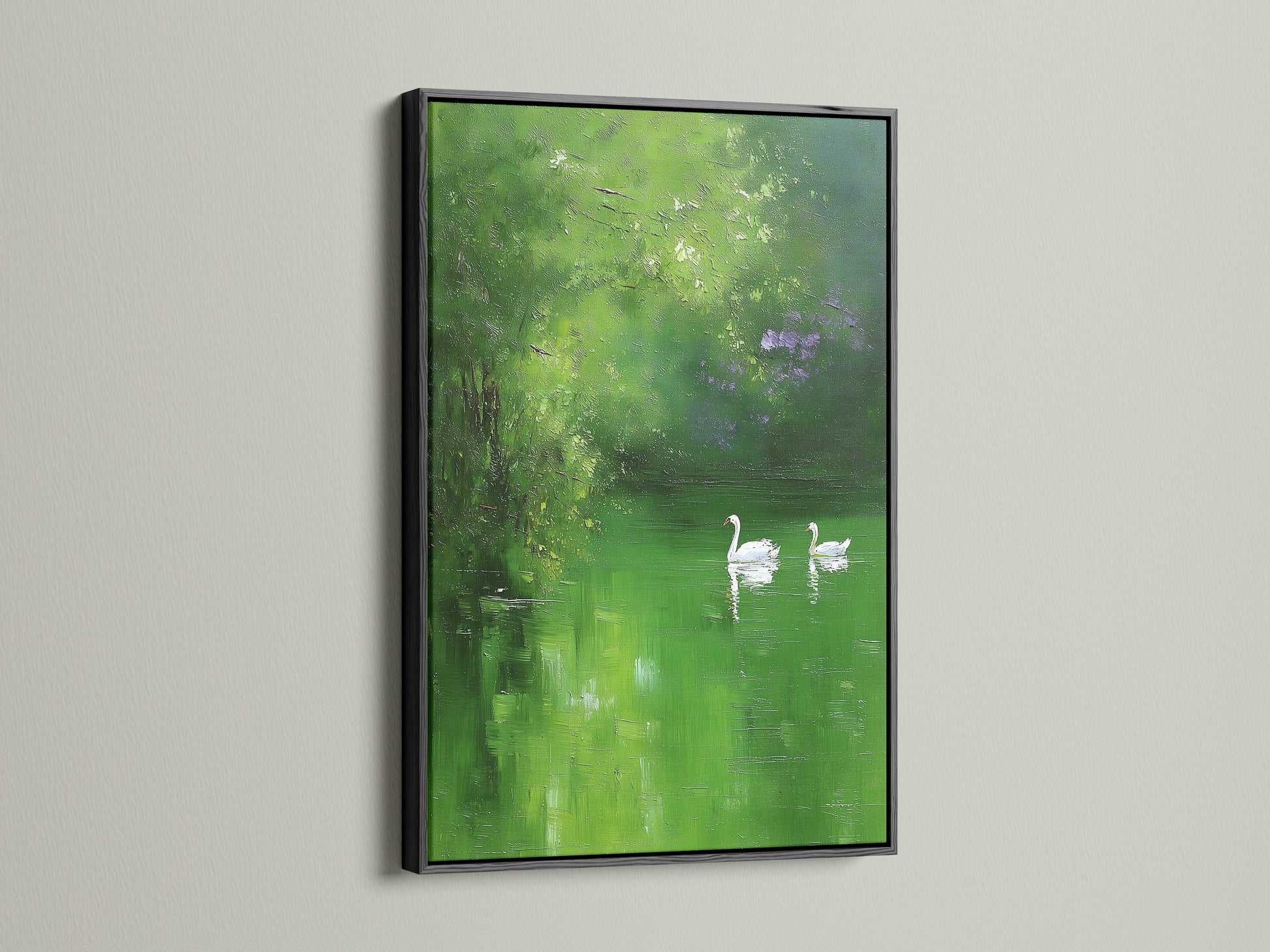 Artwork displayed in a sleek black frame on a white wall. The black frame provides a bold and sophisticated touch. Make a statement with our black-framed art. Perfect for contemporary spaces. Discover the elegance of black frames for your favorite prints.