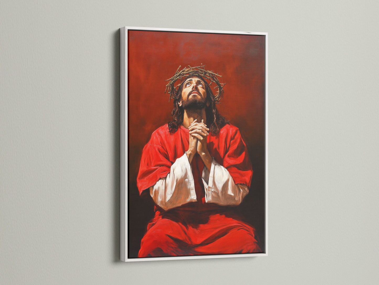 This is a clean white frame showcasing art. The white frame offers a modern look. It helps artwork stand out. Perfect for any room wanting a fresh aesthetic. Explore our white frame options today.