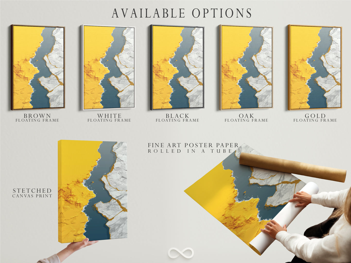 Discover available options for abstract gold river artwork. Choose from stretched canvas prints fine art poster paper or floating frames. Modern teal wall art to suit any style. Select the perfect format for your contemporary artwork.