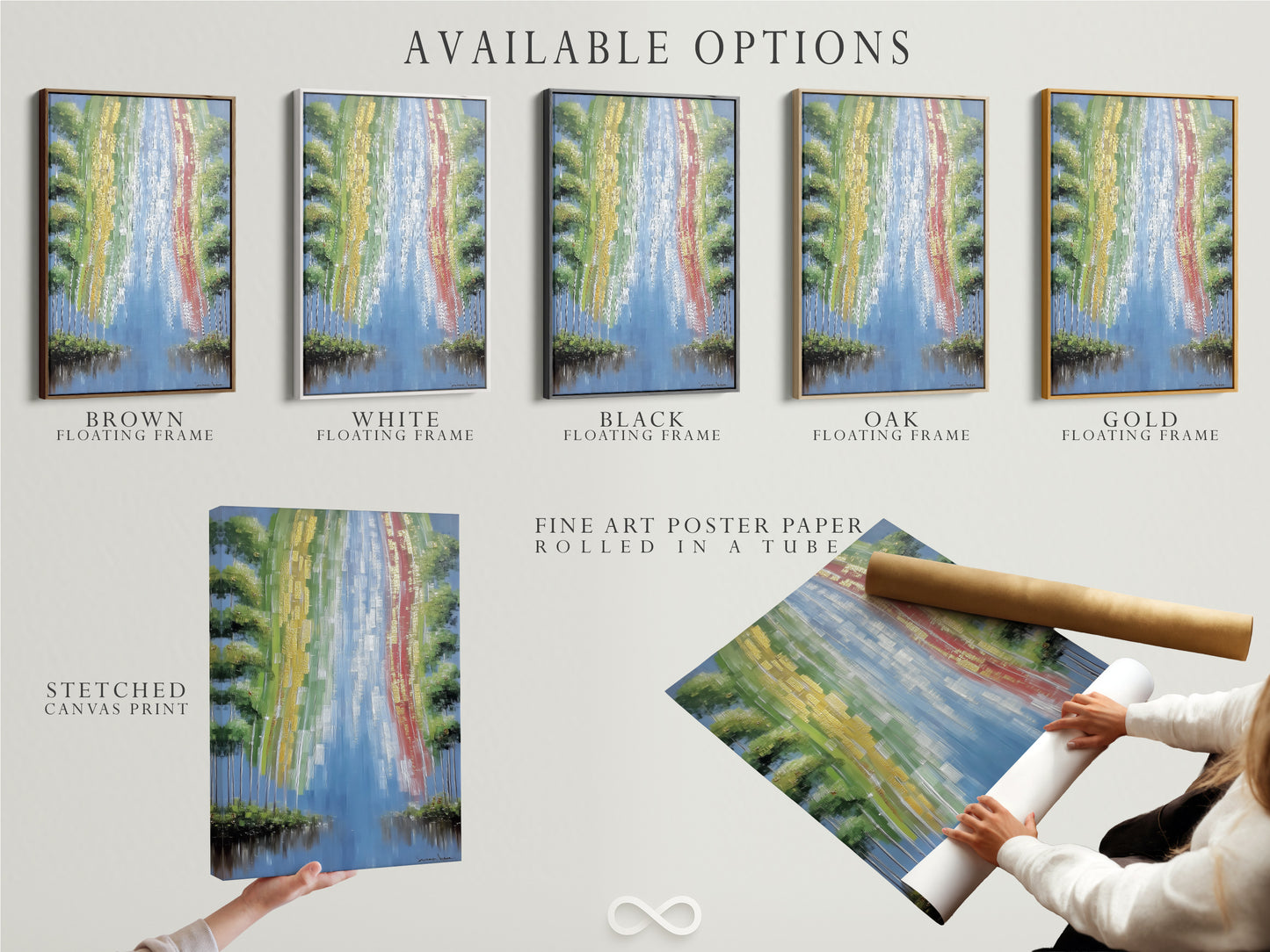Available options: stretched canvas print fine art poster paper and floating frame. Choose the perfect style for your abstract artwork. Customize your river print to fit your space. Nature wall art for every taste and style. Modern art.