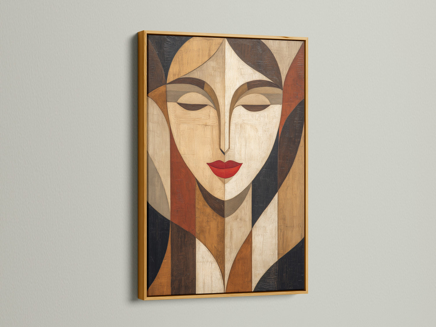 An elegant artwork is displayed in a gold frame. The gold frame adds a luxurious touch. It enhances the artwork. The metallic finish catches the light. It adds warmth to the artwork. This combination creates a stunning visual impact.