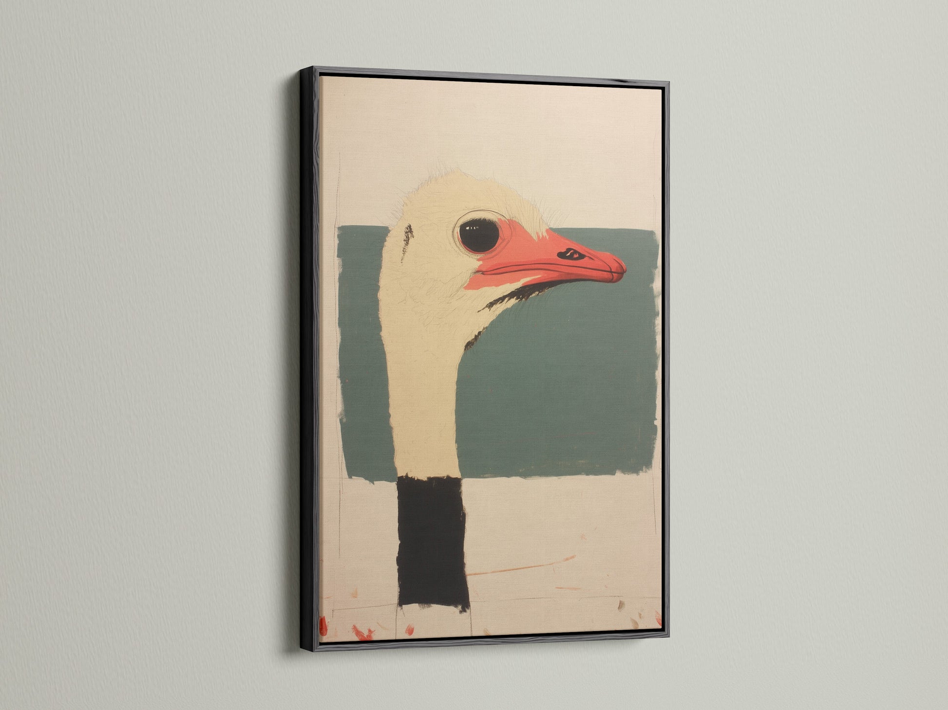 Artwork in a black frame on display. Black frames add a bold statement. They make the art stand out more. This frame creates a sophisticated look. Black frame is a classic choice for artwork.