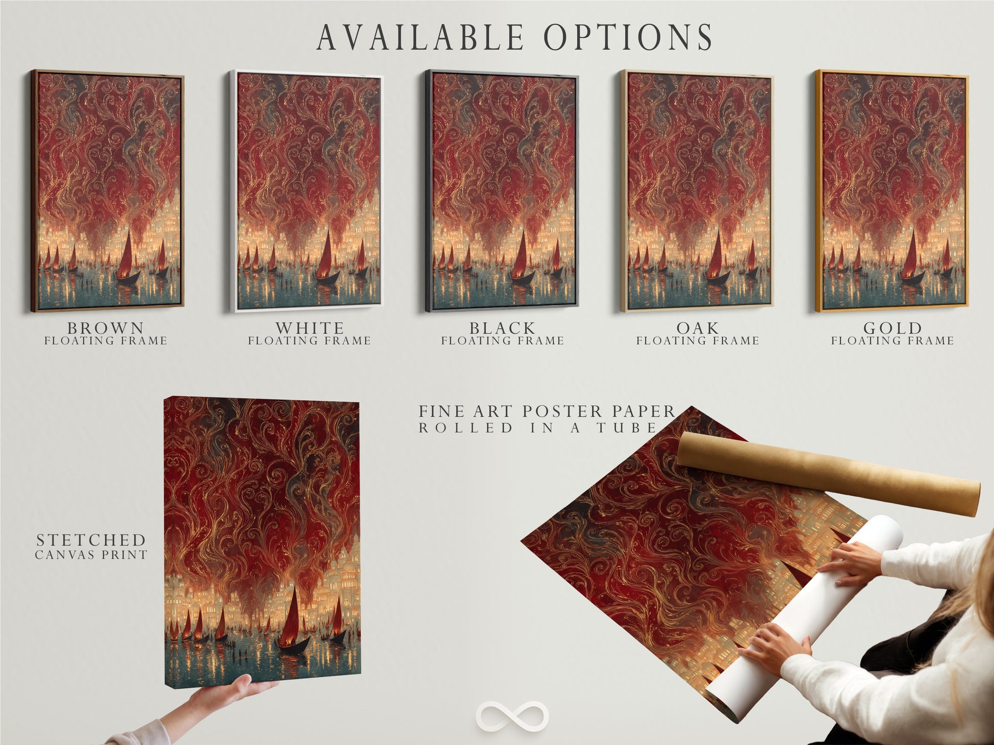 Available options include stretched canvas prints fine art poster paper and floating frames. Choose the perfect presentation for your vintage harbor artwork. Display sailing ships and nautical city lights. Enhance your decor today.