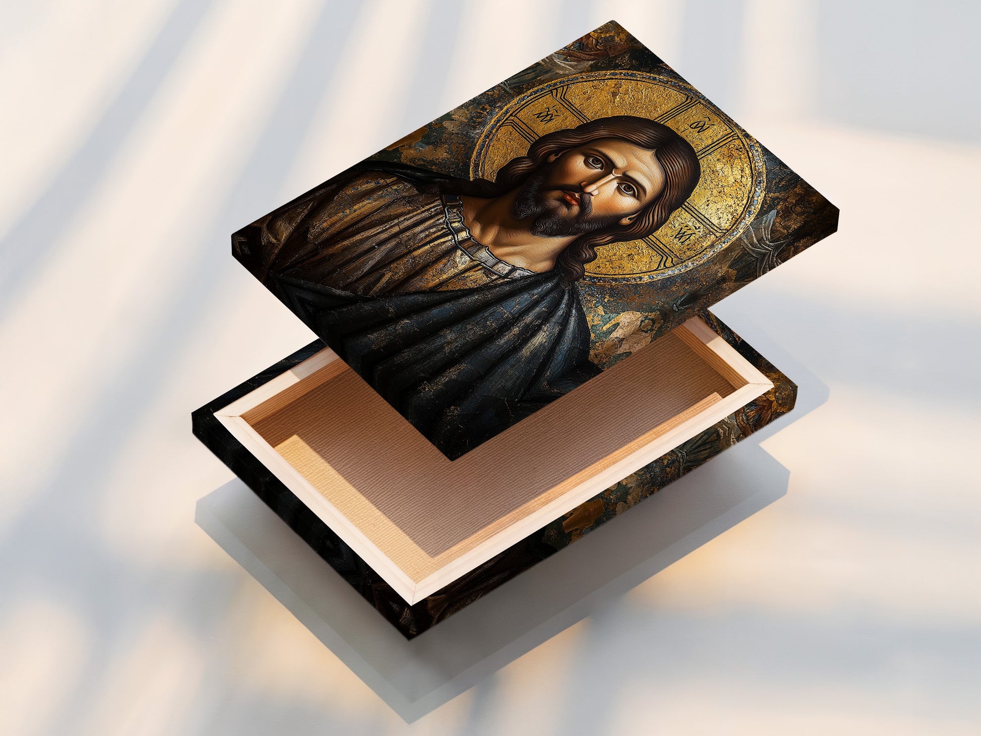 A stretched canvas print ready to hang. The canvas is gallery-wrapped. This offers a professional finished look. Transform your artwork into a stunning canvas display. Experience the durability and beauty of our stretched canvas prints.