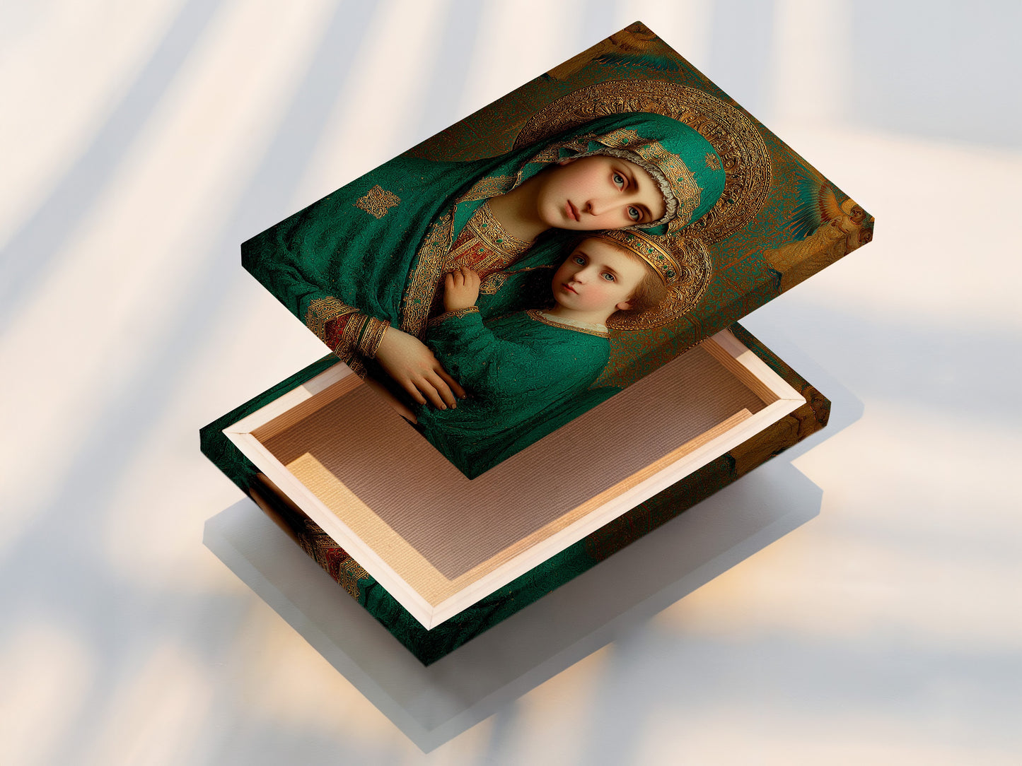 A stretched canvas print of art is ready to hang. The canvas texture enhances the artwork's depth. The sturdy frame ensures durability. Transform your walls with stretched canvas prints.