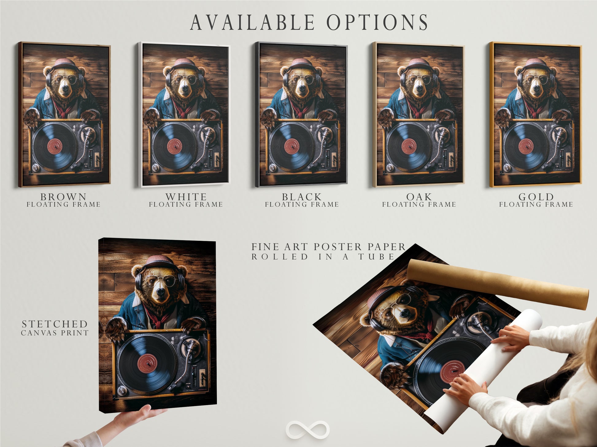 Explore our available options for your favorite artwork. We offer stretched canvas prints for a gallery look. Fine art poster paper provides versatility. Floating frames add a touch of elegance. Customize your artwork to match your style and space. Find the perfect artwork today.
