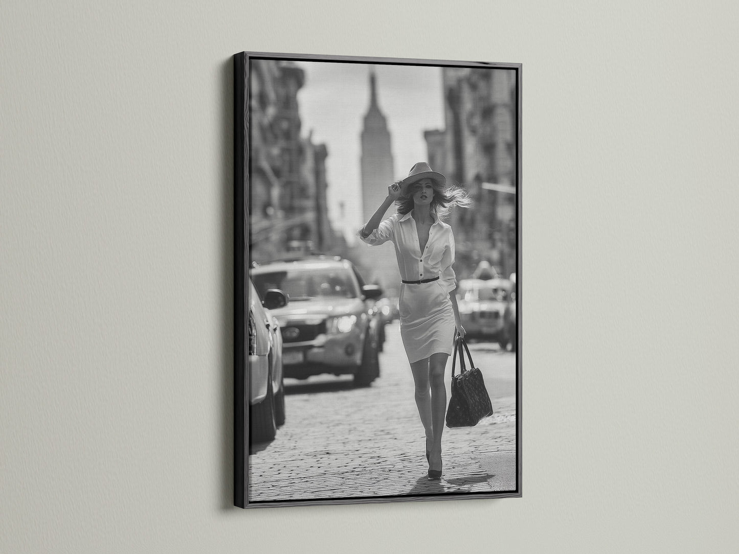 Add a touch of elegance with our black frame. This frame displays a stylish black and white photograph. A black frame provides a classic and timeless appeal. Choose our black frames to showcase your artwork with sophistication.