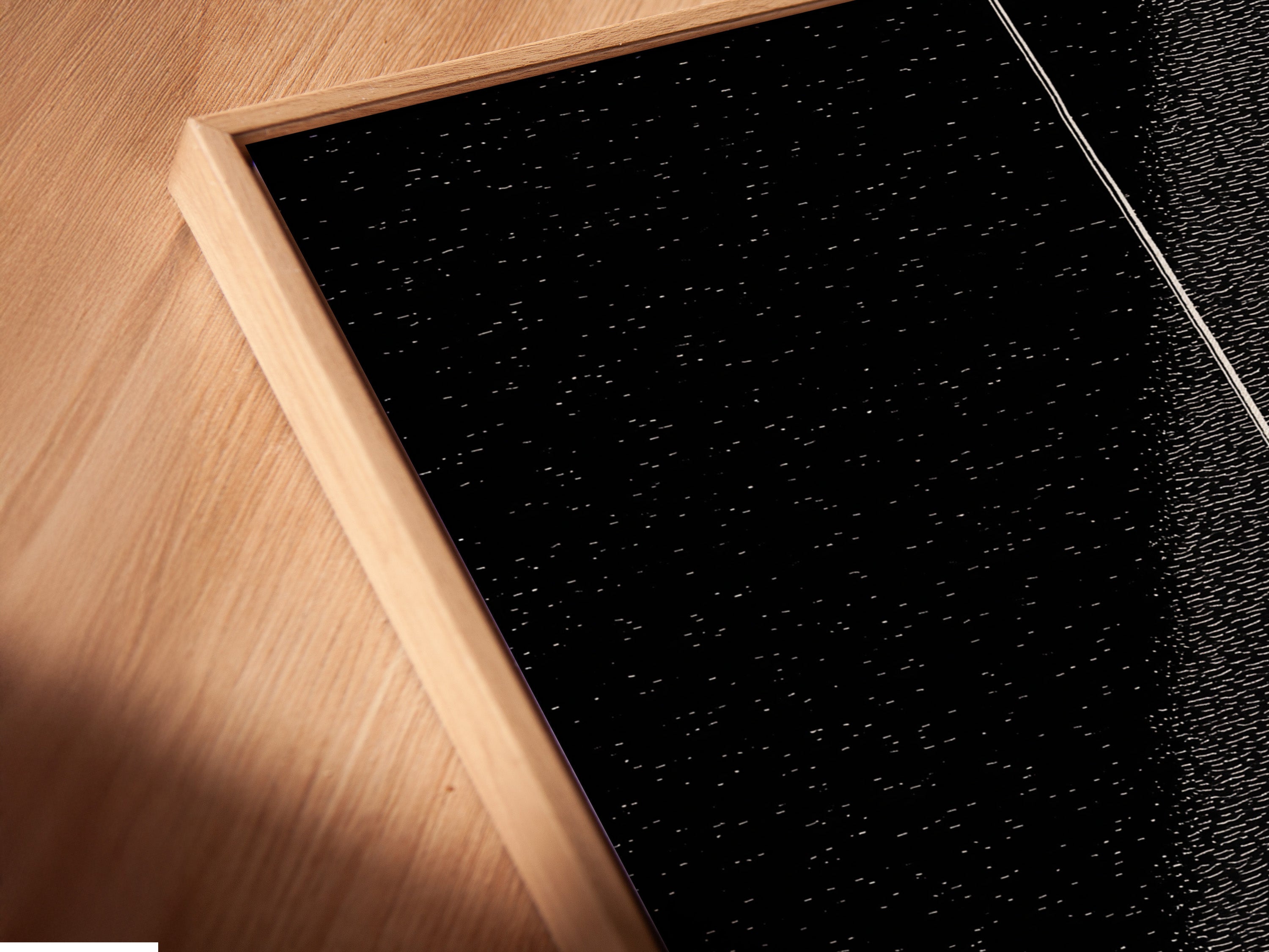 A close-up shot of a canvas print in a floating frame. The artwork is of a cartoon alligator playing the saxophone. The floating frame gives the art a modern gallery look. It enhances the overall aesthetic.