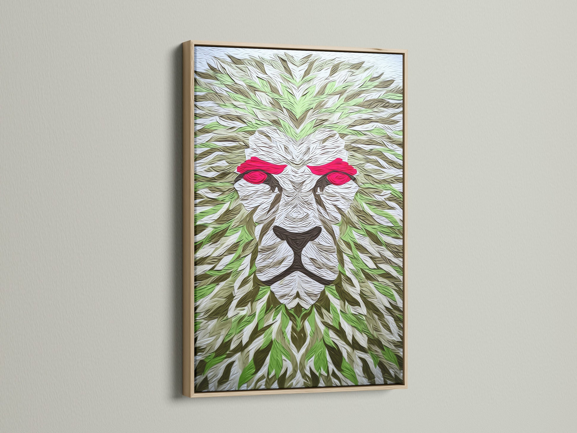 This is an oak frame. It offers a natural touch to any artwork. The oak's wood grain brings warmth. Perfect for rustic or contemporary art. The oak frame enhances the artwork's beauty. Experience the timeless appeal of oak. A great choice for showcasing art.