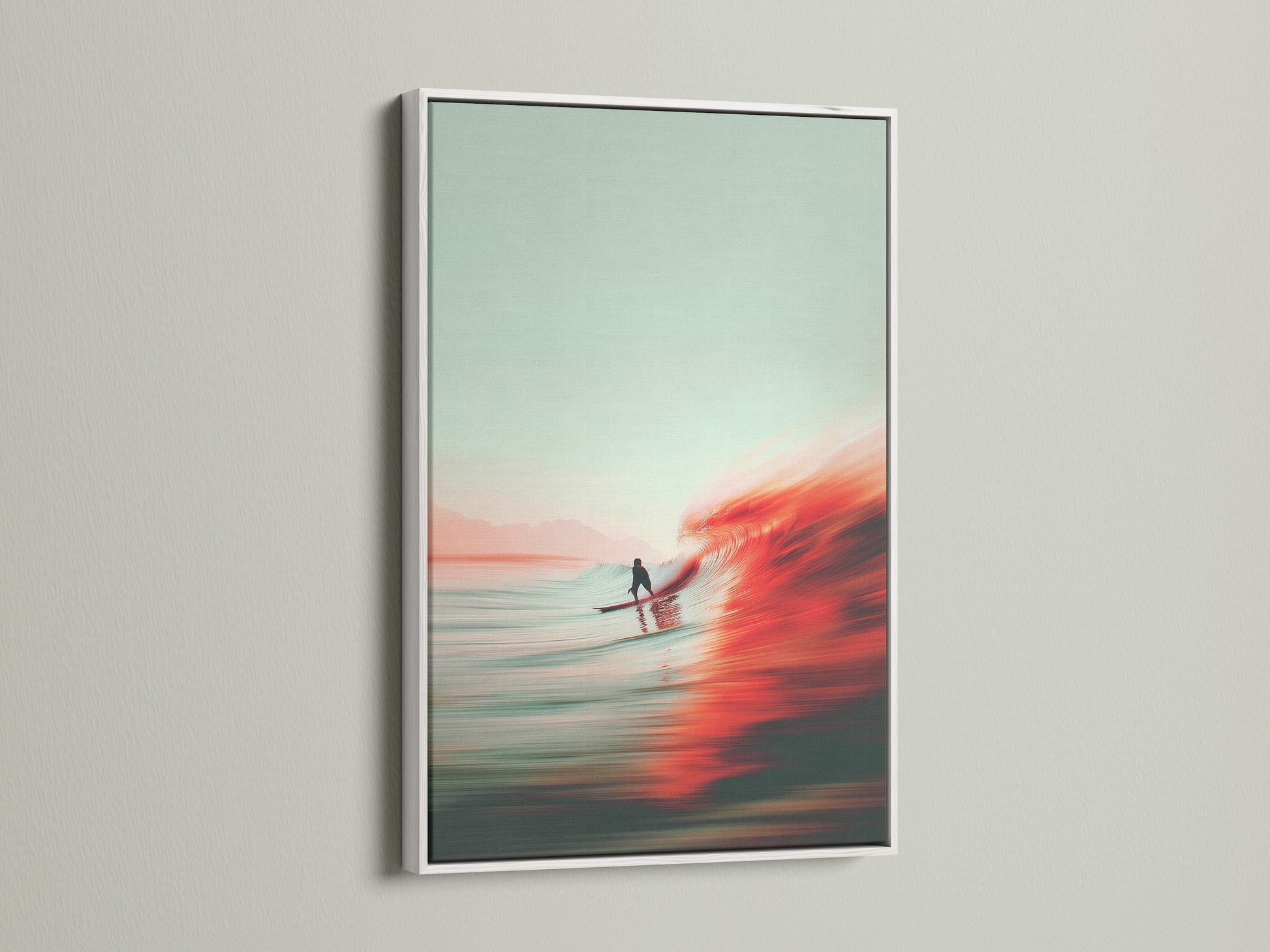 A white frame displays modern artwork. The art is clean and crisp. White frames offer a classic look. Elevate your decor with framed art. Discover art in white frames for a stylish touch. Shop today.