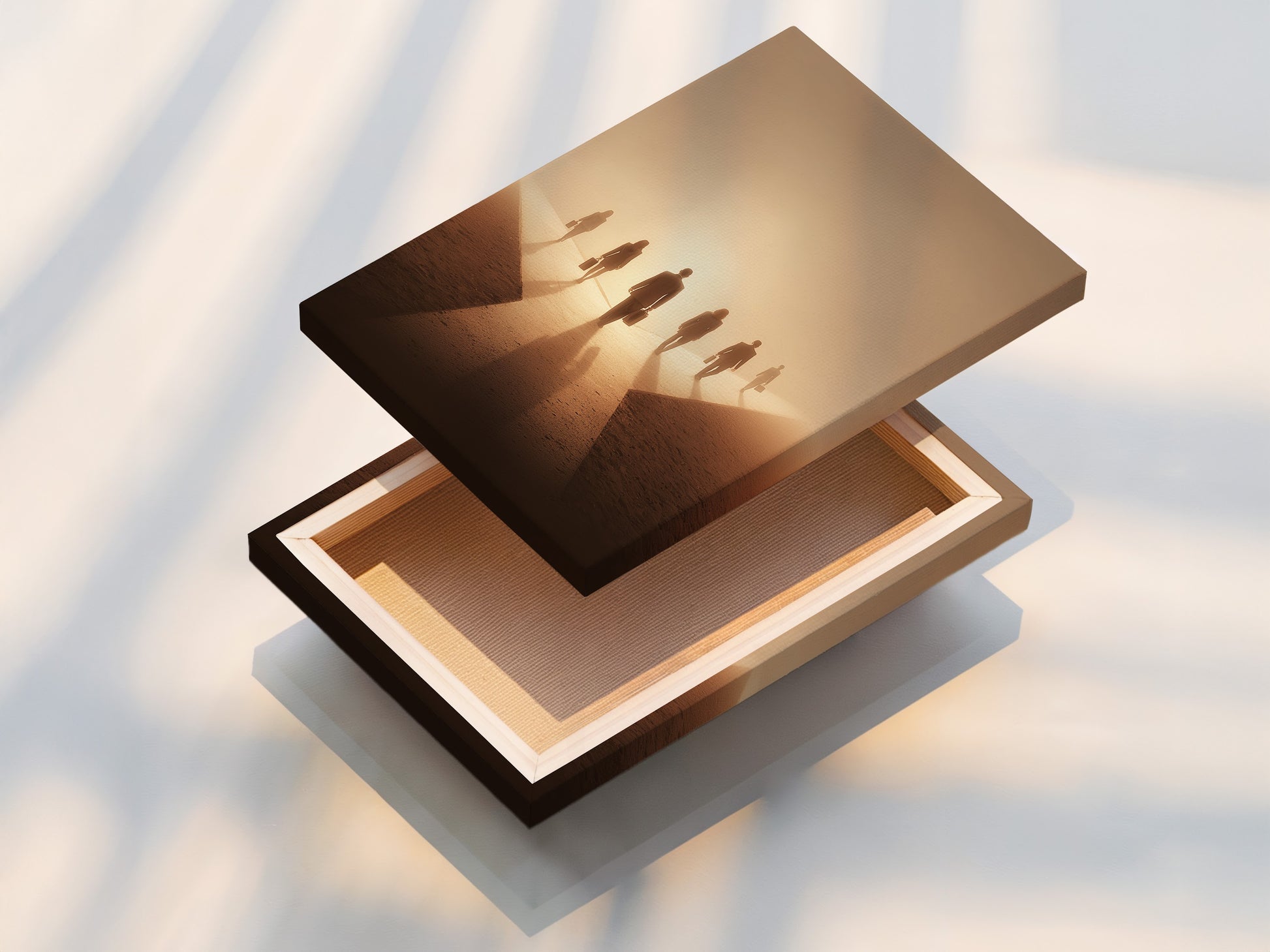 A stretched canvas print is displayed. The canvas is stretched tightly over a wooden frame. It is ready to hang on your wall. Stretched canvas prints are a great way to display your artwork in a modern and stylish way. It is sure to add a touch of elegance to any room.