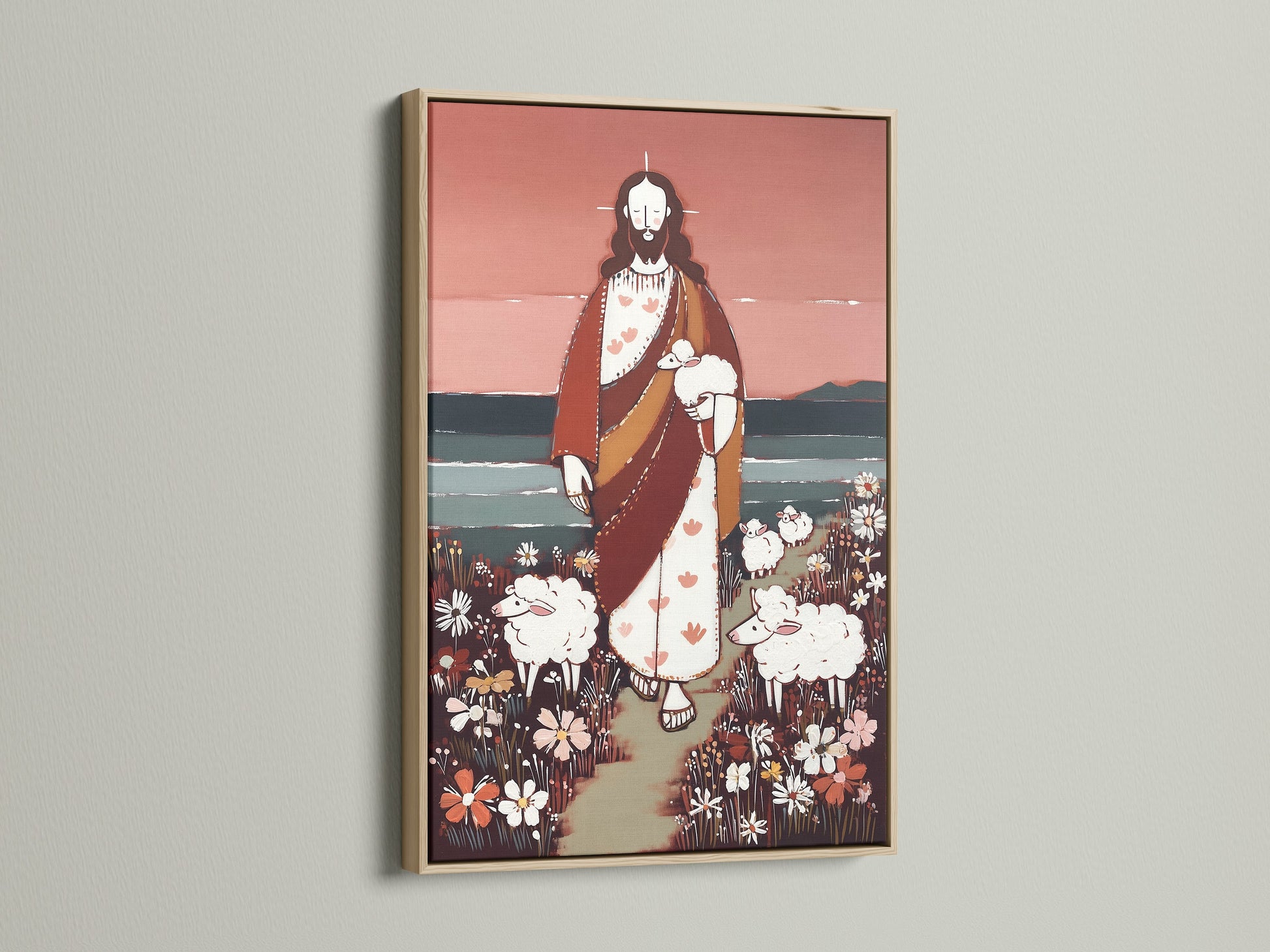 A framed artwork featuring an oak frame is showcased. The oak frame enhances the artwork's visual appeal. It adds a touch of natural warmth to the piece. Discover the elegance of oak frames. Perfect for any home.