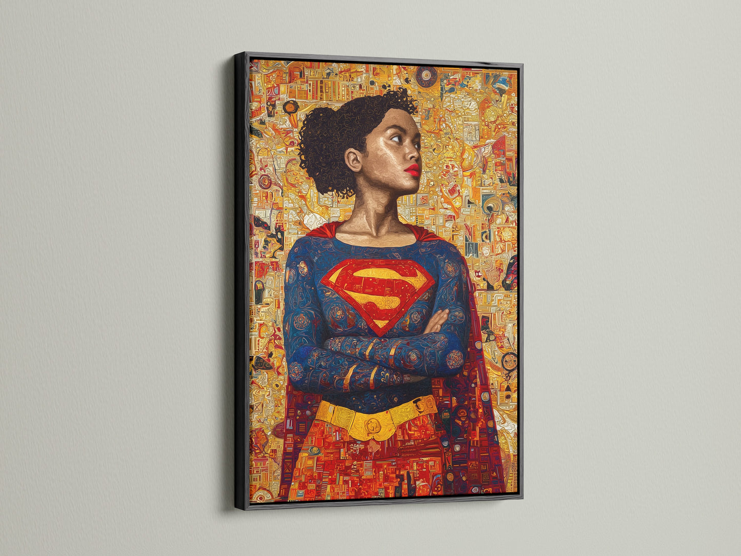 A sleek black frame showcases a bold artwork. Black frames add sophistication and contrast. The artwork gains depth and presence. A versatile choice for any art style. Experience the impact of a black frame. This enhances your artwork's visual appeal.