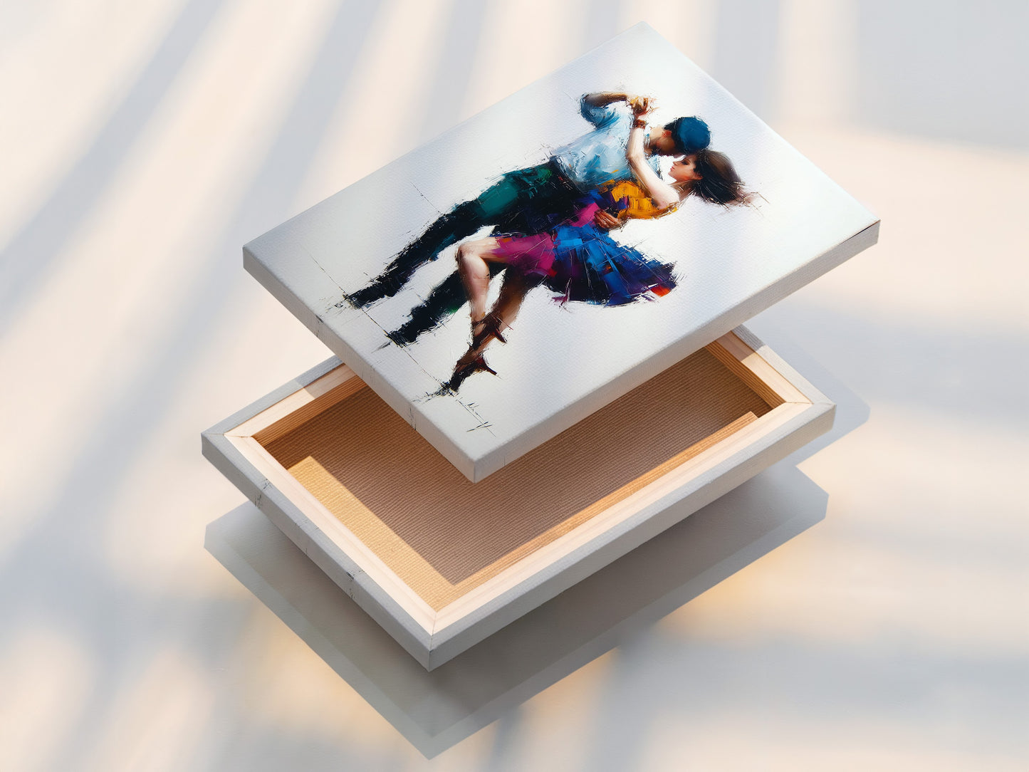 A stretched canvas print is displayed. The canvas print offers a gallery-wrapped look. It adds texture and depth to the artwork. This is a durable option for displaying art. It is ready to hang and enjoy.